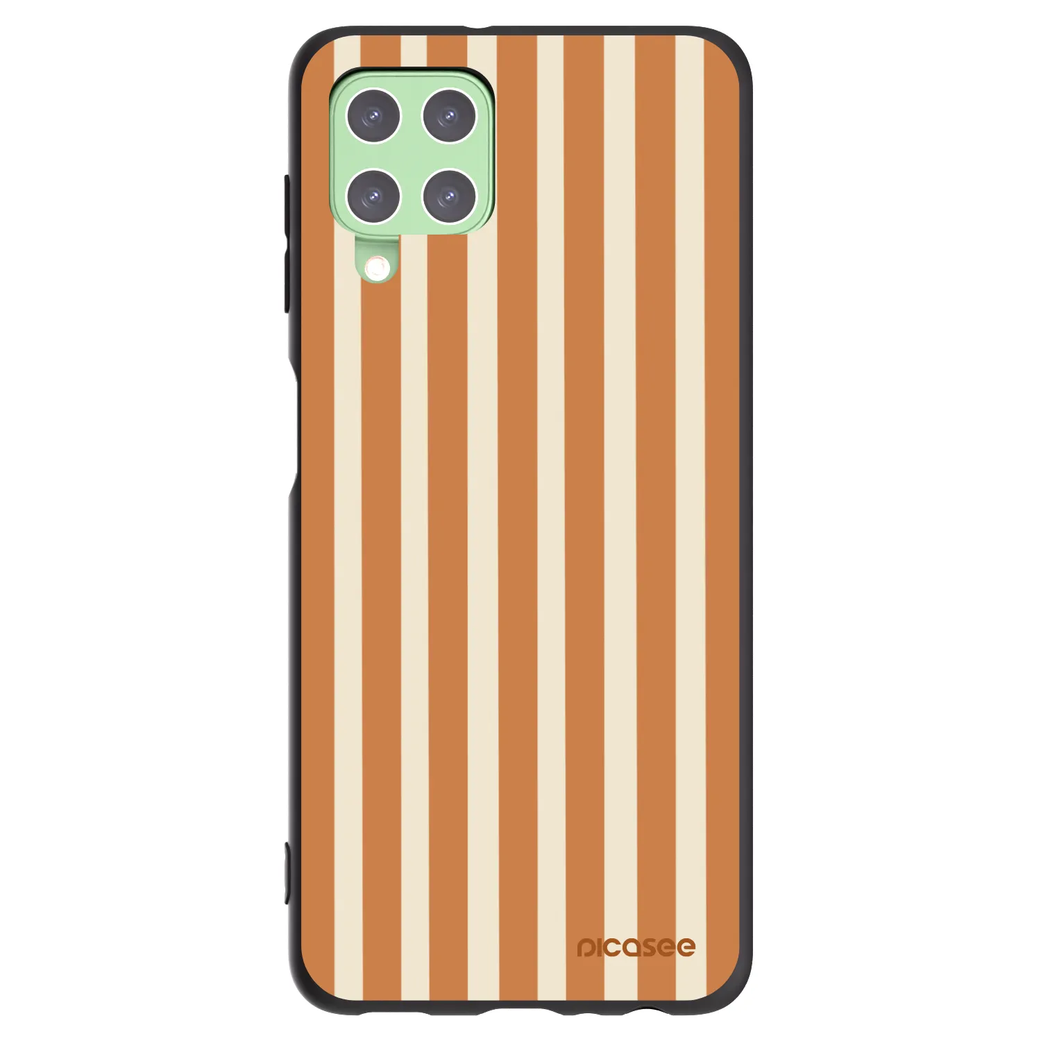 Picasee Μαύρη θήκη σιλικόνης για Samsung Galaxy A22 A225F 4G - Orange lines