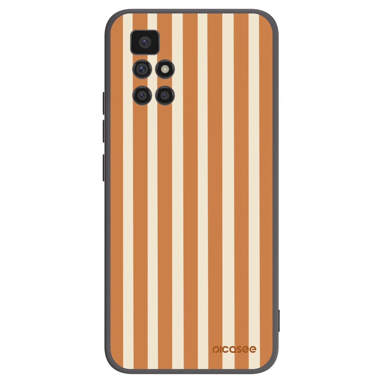 Picasee Μαύρη θήκη σιλικόνης για Xiaomi Redmi 10 - Orange lines
