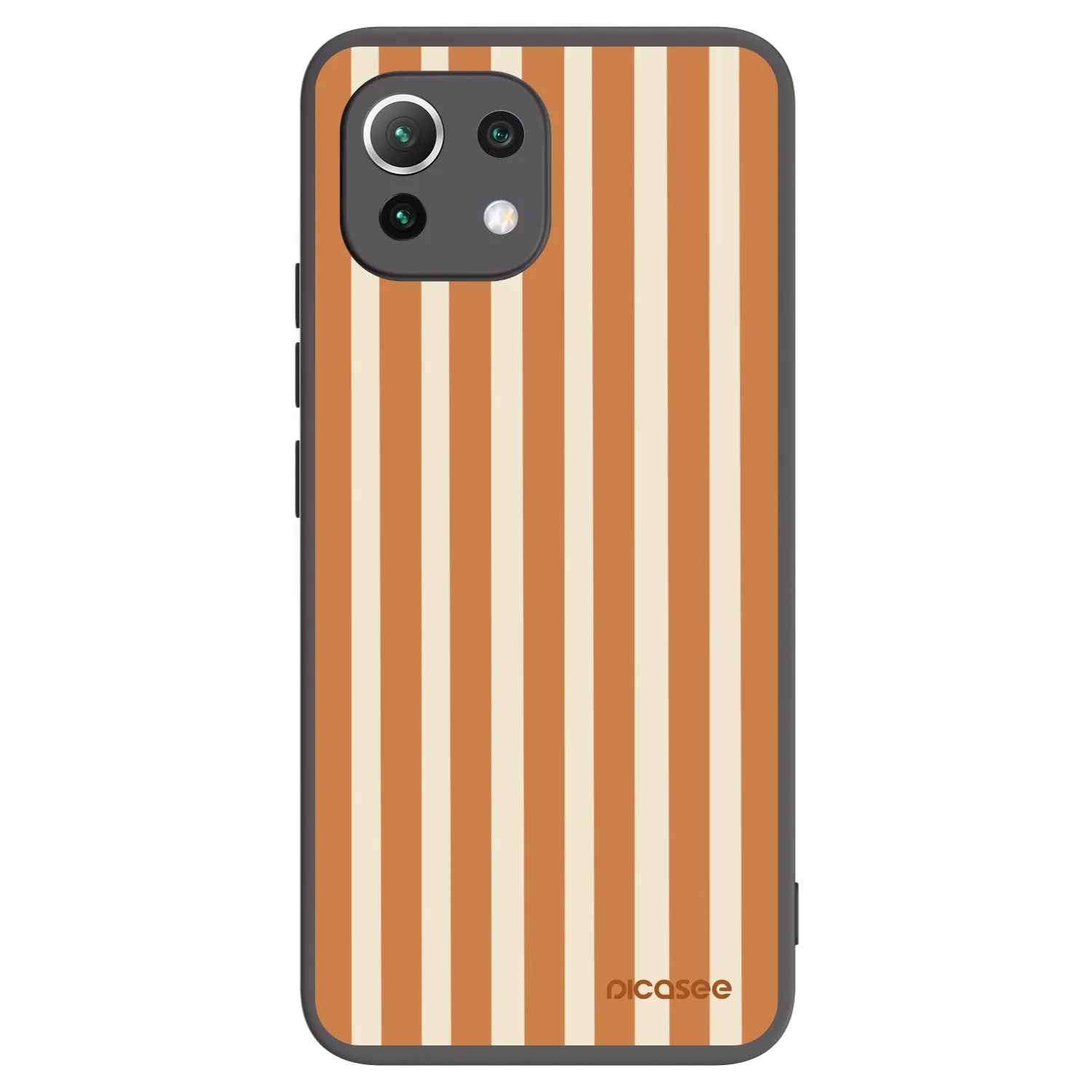 Picasee Μαύρη θήκη σιλικόνης για Xiaomi 11 Lite 5G NE - Orange lines