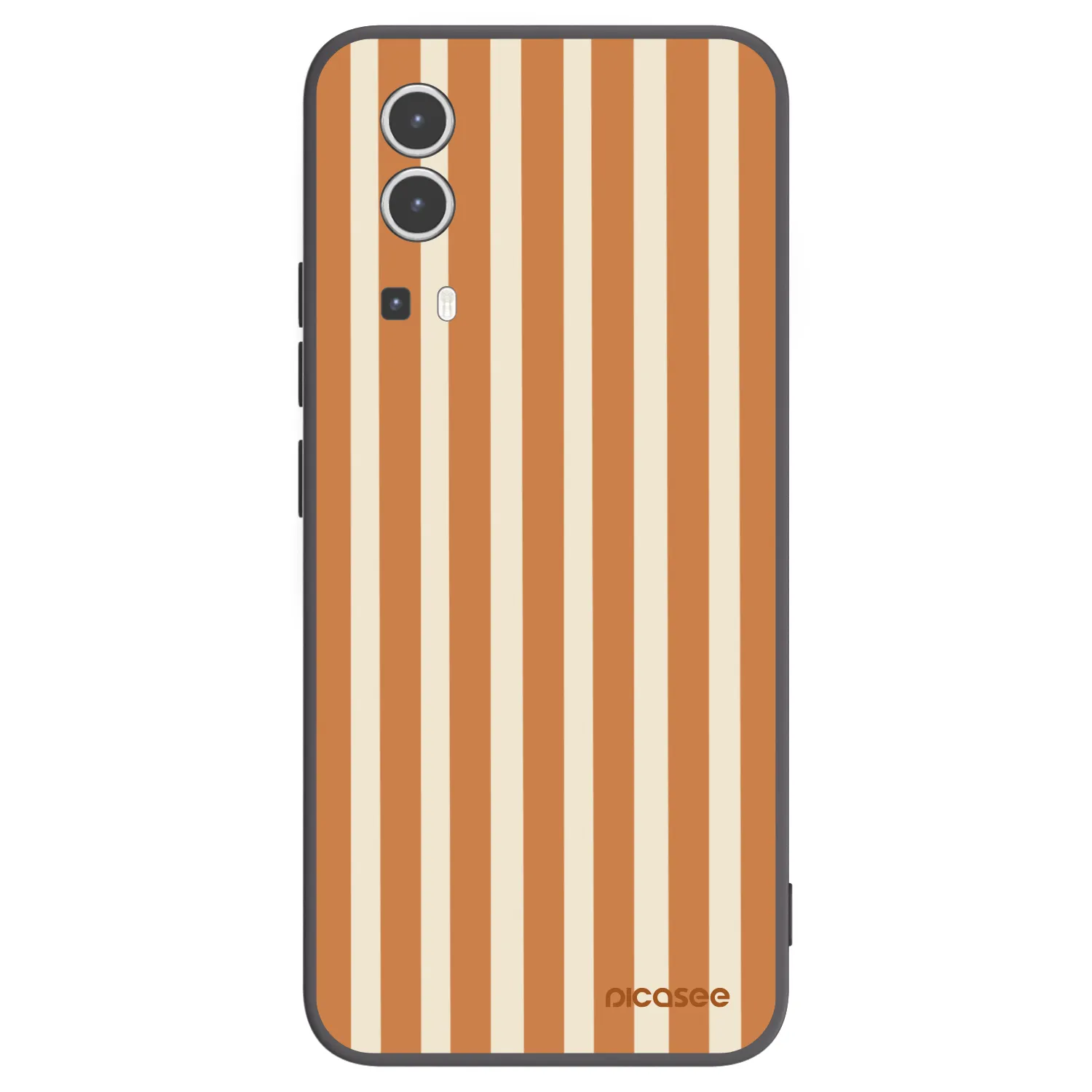 Picasee Μαύρη θήκη σιλικόνης για Vivo Y72 5G - Orange lines
