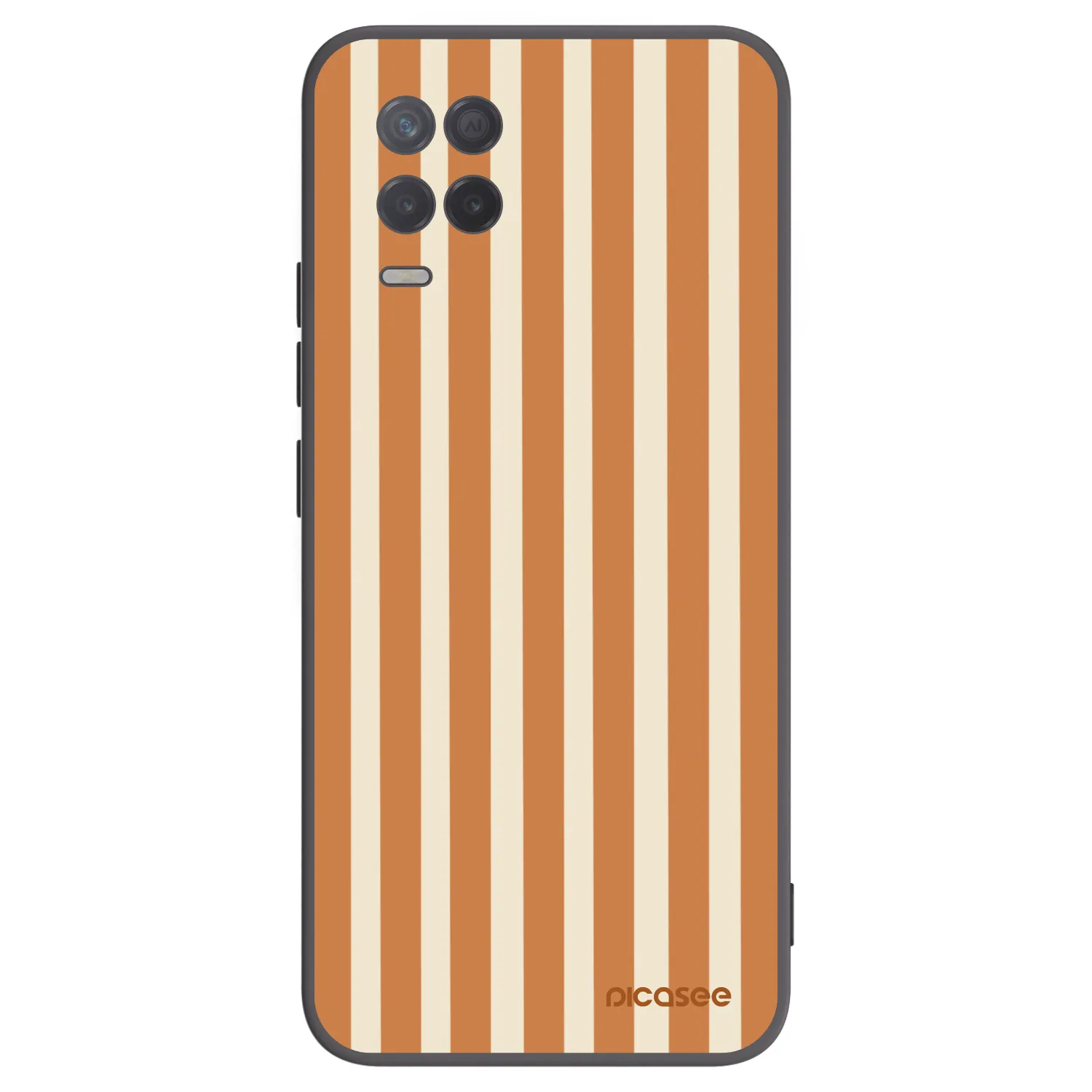 Picasee Μαύρη θήκη σιλικόνης για Realme 8 5G - Orange lines