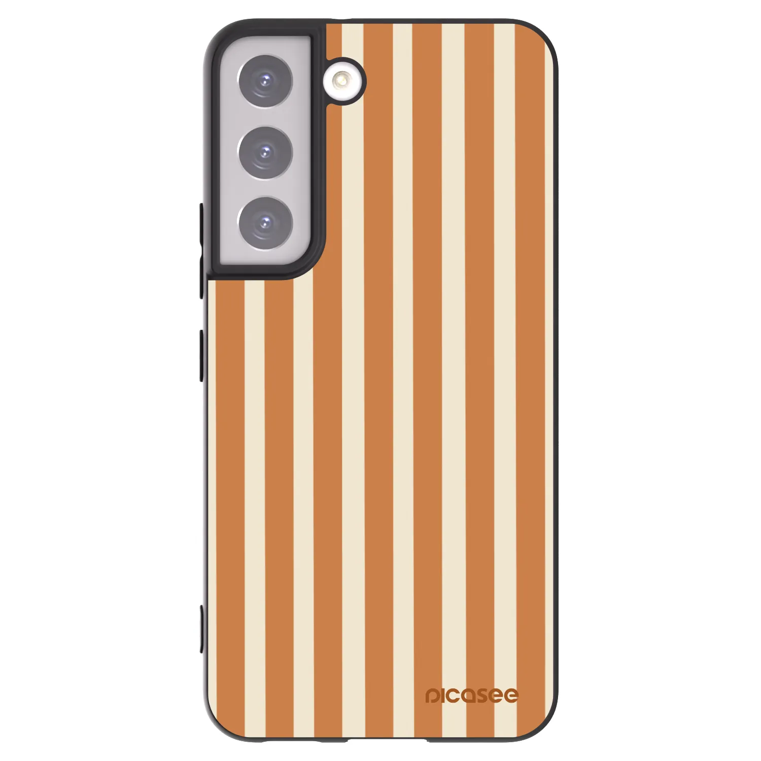 Picasee Μαύρη θήκη σιλικόνης για Samsung Galaxy S22 5G - Orange lines