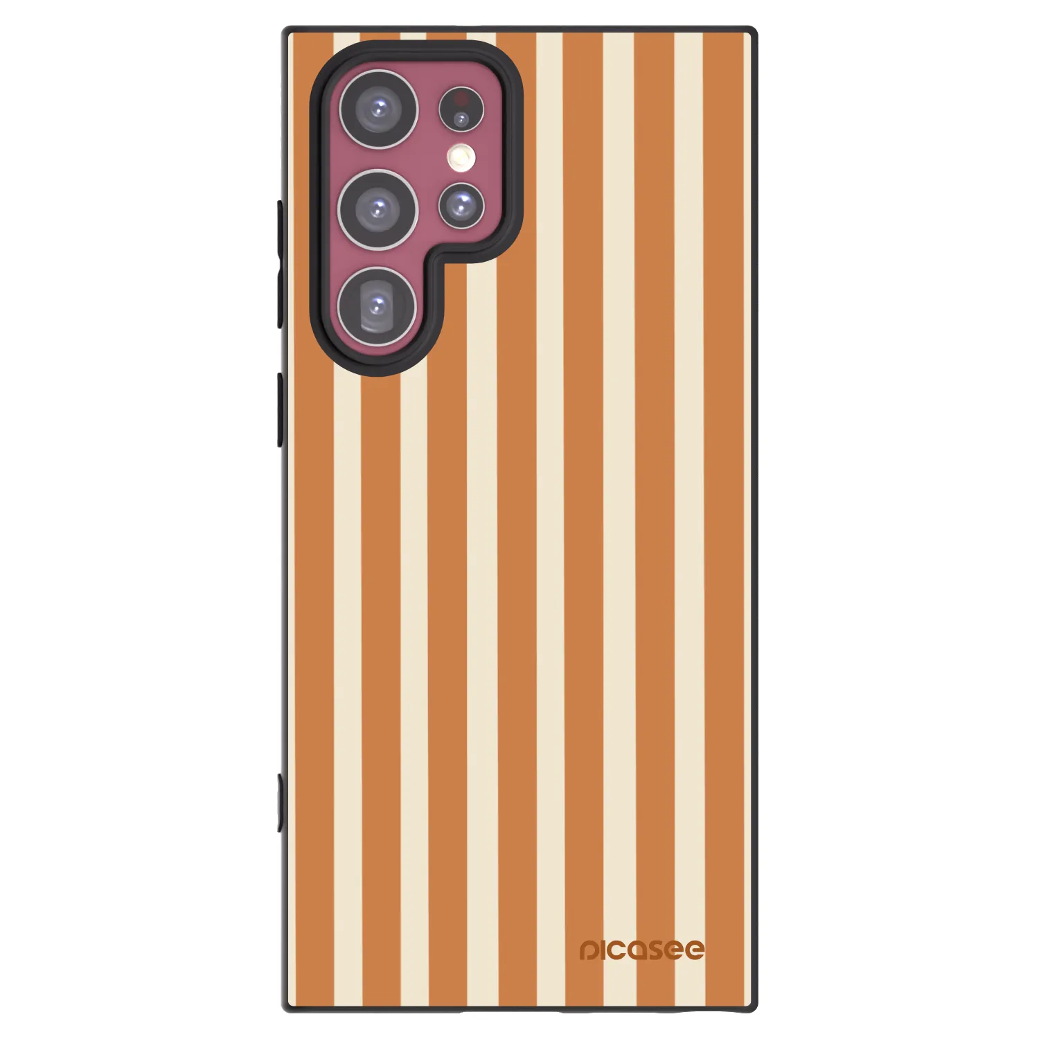Picasee Μαύρη θήκη σιλικόνης για Samsung Galaxy S22 Ultra 5G - Orange lines