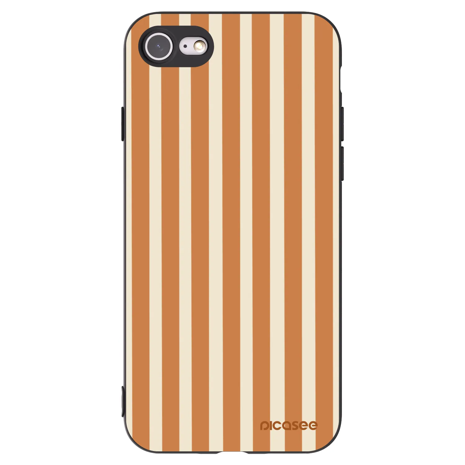 Picasee Μαύρη θήκη σιλικόνης για Apple iPhone SE 2022 - Orange lines