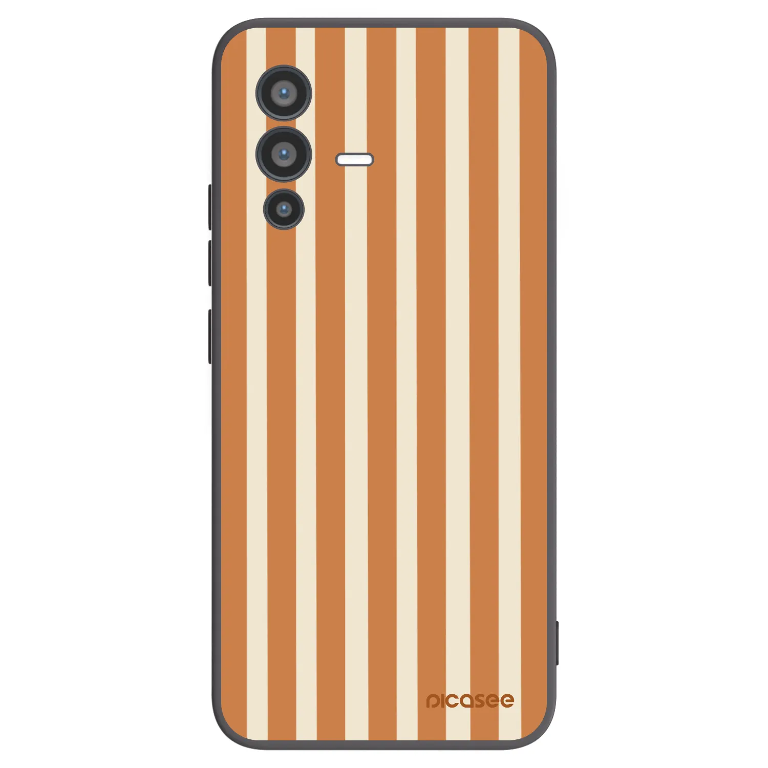 Picasee Μαύρη θήκη σιλικόνης για Vivo V23 5G - Orange lines