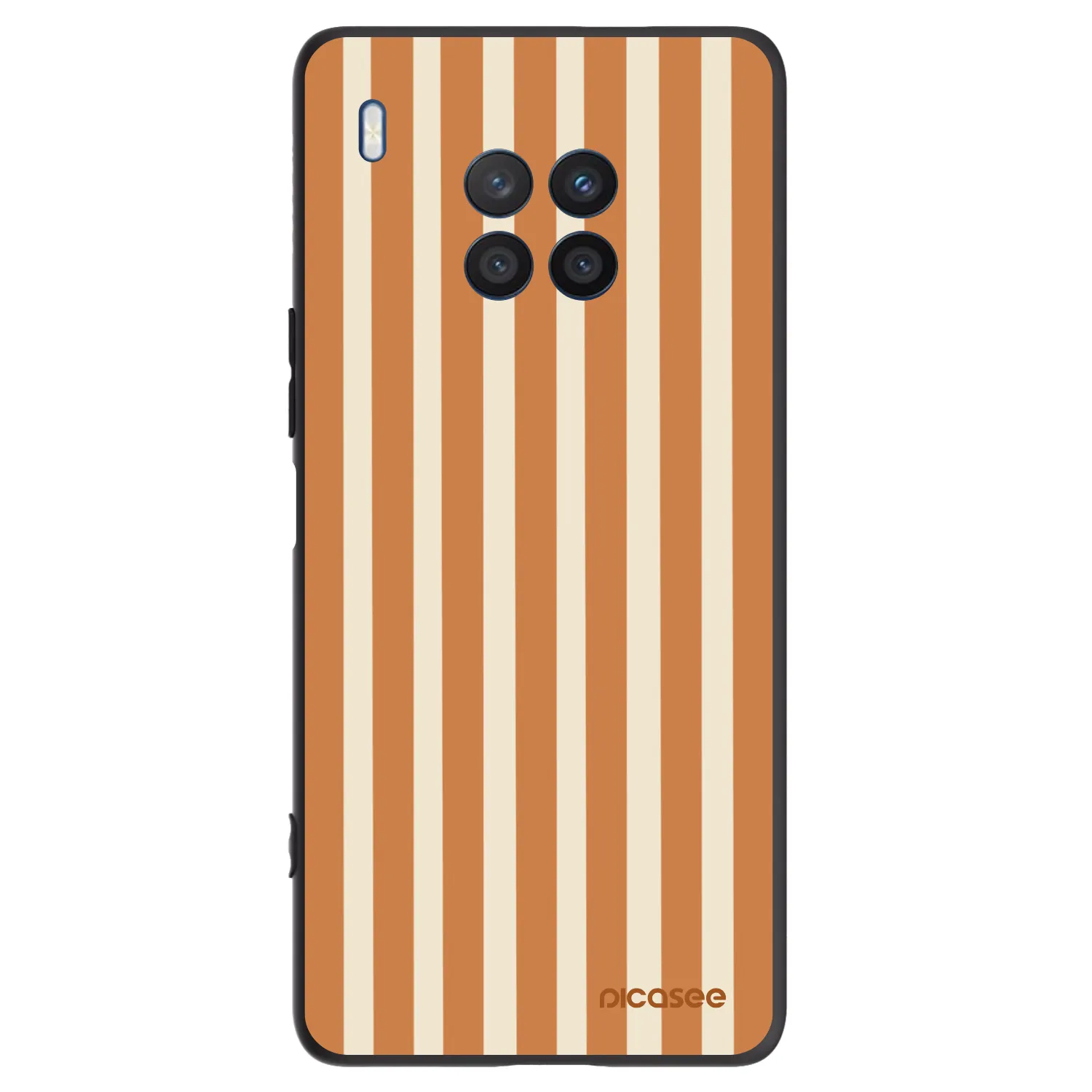 Picasee Μαύρη θήκη σιλικόνης για Honor 50 Lite - Orange lines