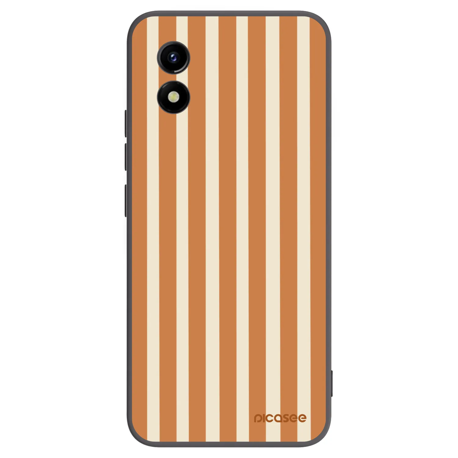 Picasee Μαύρη θήκη σιλικόνης για Vivo Y01 - Orange lines