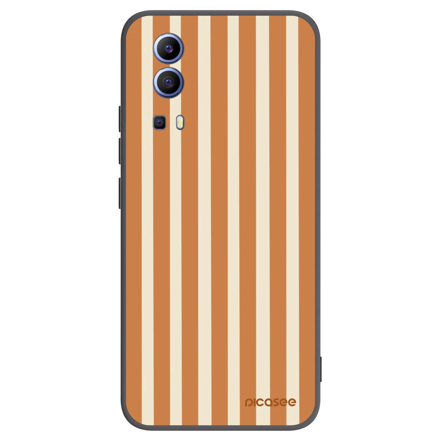 Picasee Μαύρη θήκη σιλικόνης για Vivo Y52 5G - Orange lines
