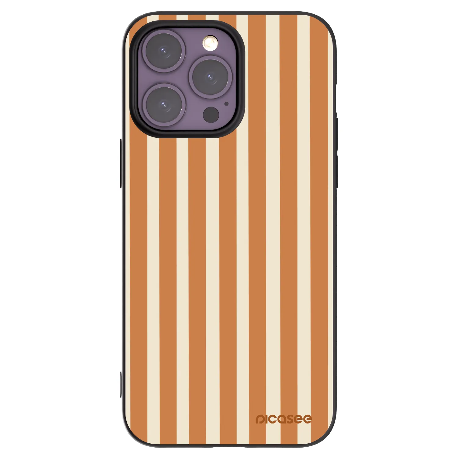 Picasee Μαύρη θήκη σιλικόνης για Apple iPhone 14 Pro Max - Orange lines