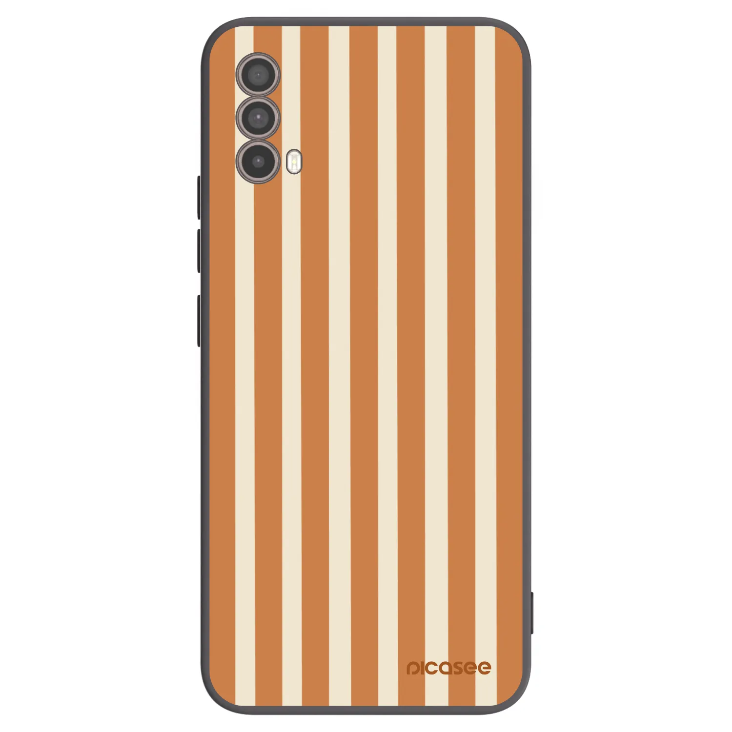 Picasee Μαύρη θήκη σιλικόνης για Motorola Moto E40 - Orange lines