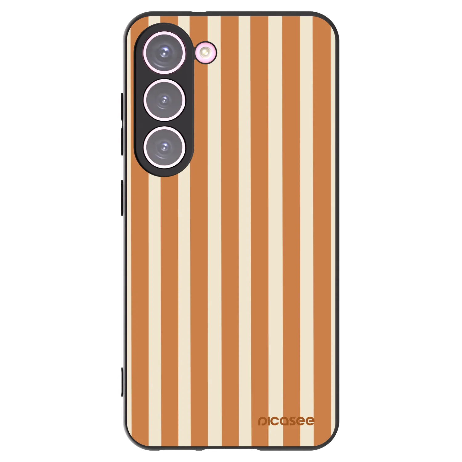 Picasee Μαύρη θήκη σιλικόνης για Samsung Galaxy S23 5G - Orange lines