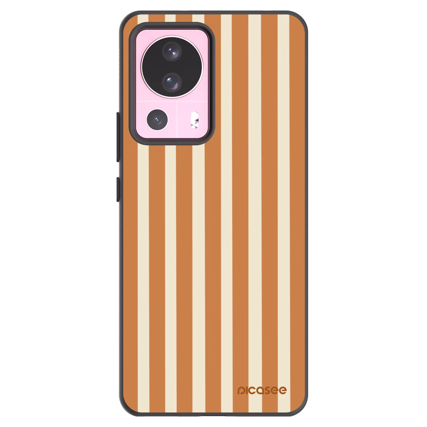 Picasee Μαύρη θήκη σιλικόνης για Xiaomi 13 Lite - Orange lines