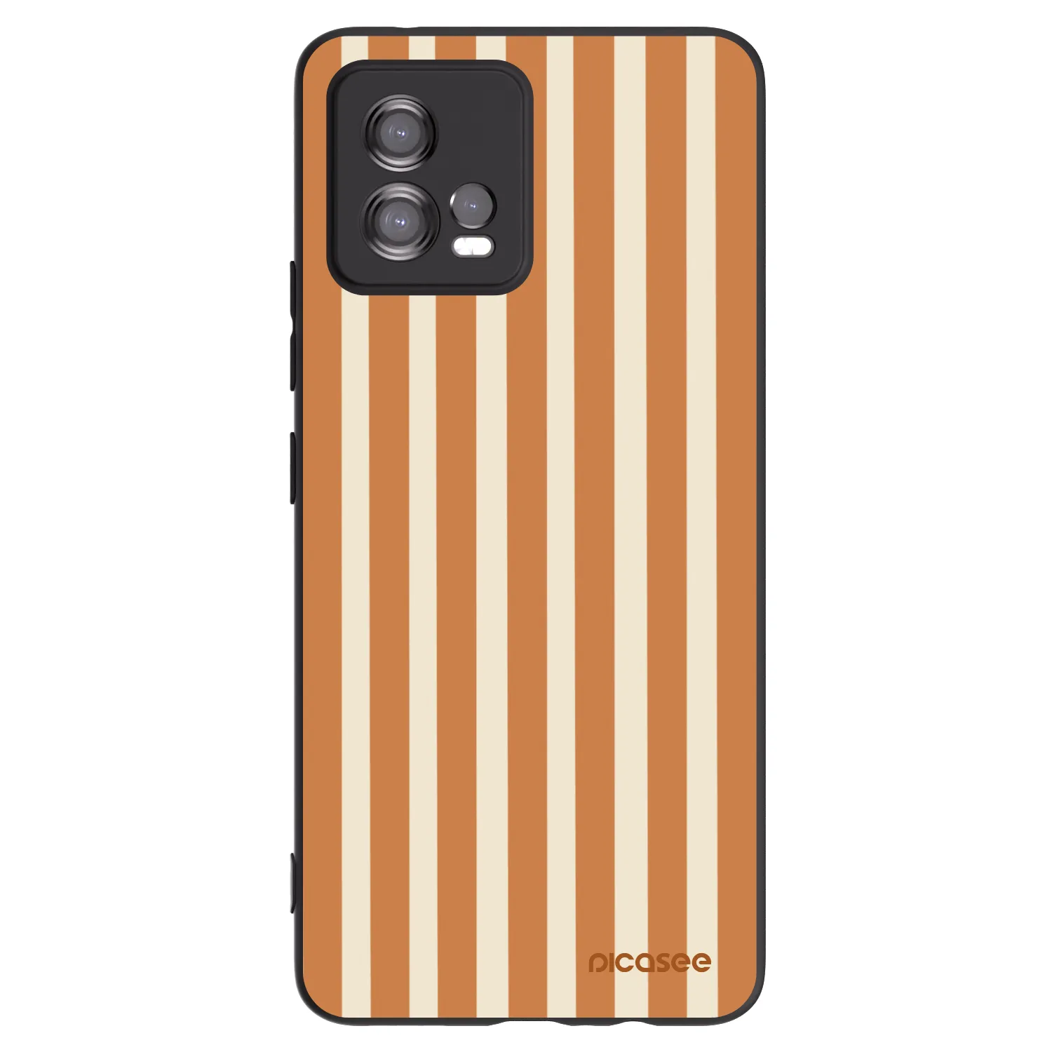 Picasee Μαύρη θήκη σιλικόνης για Motorola Moto G72 - Orange lines