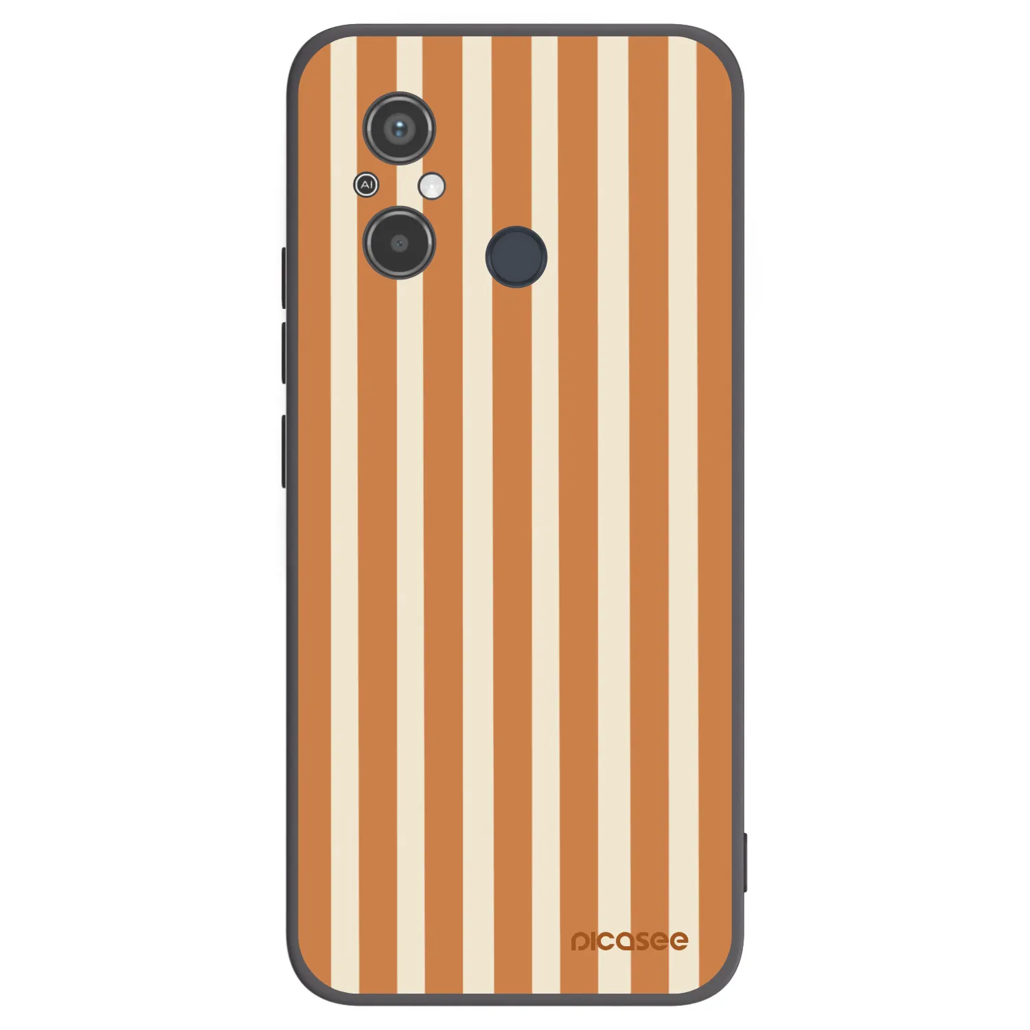 Picasee Μαύρη θήκη σιλικόνης για Xiaomi Redmi 12C - Orange lines