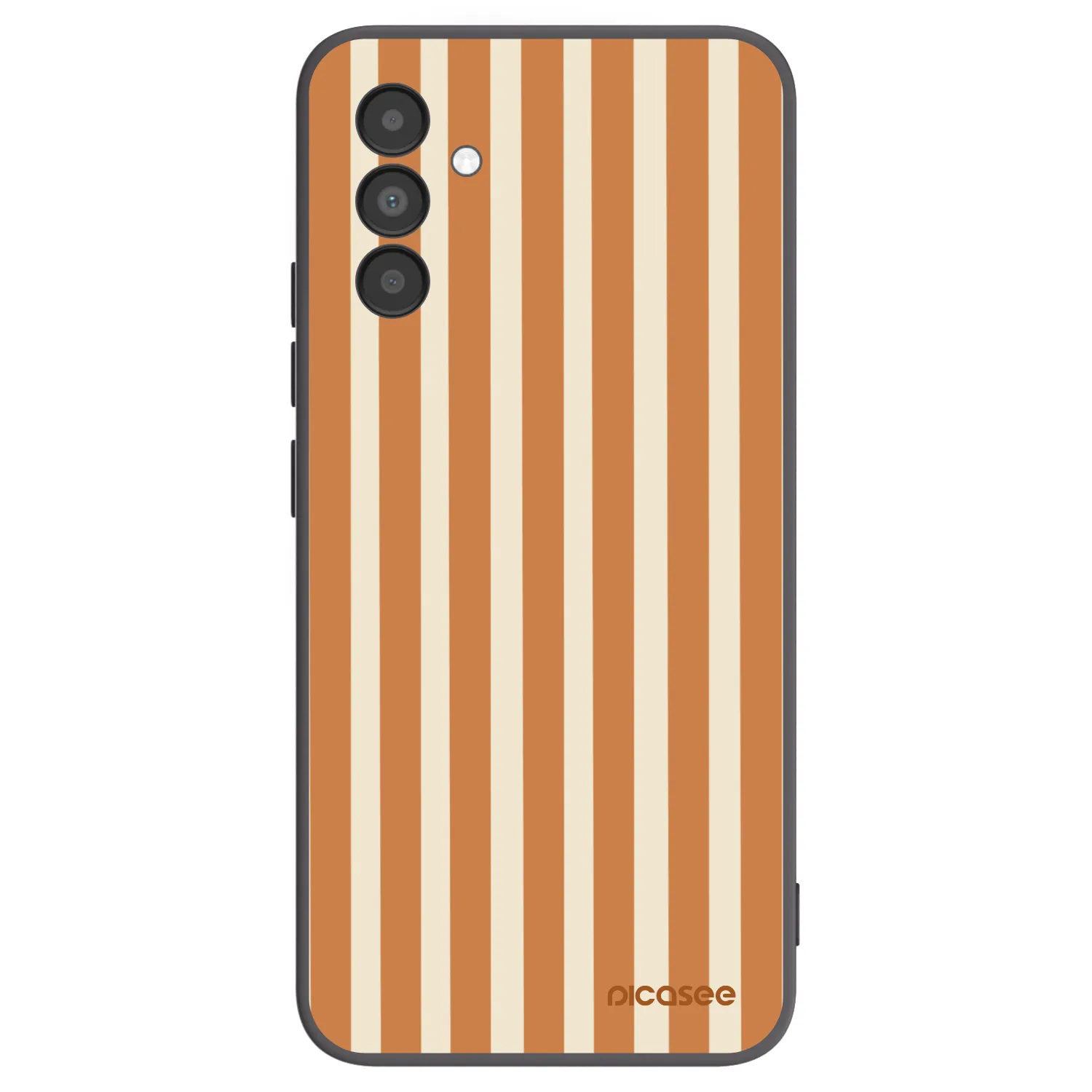 Picasee Μαύρη θήκη σιλικόνης για Samsung Galaxy A04s A047F - Orange lines