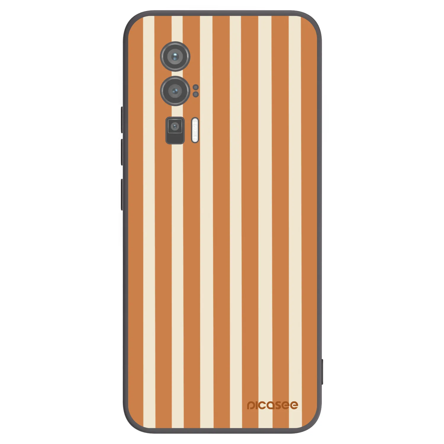 Picasee Μαύρη θήκη σιλικόνης για Xiaomi Poco F5 Pro 5G - Orange lines