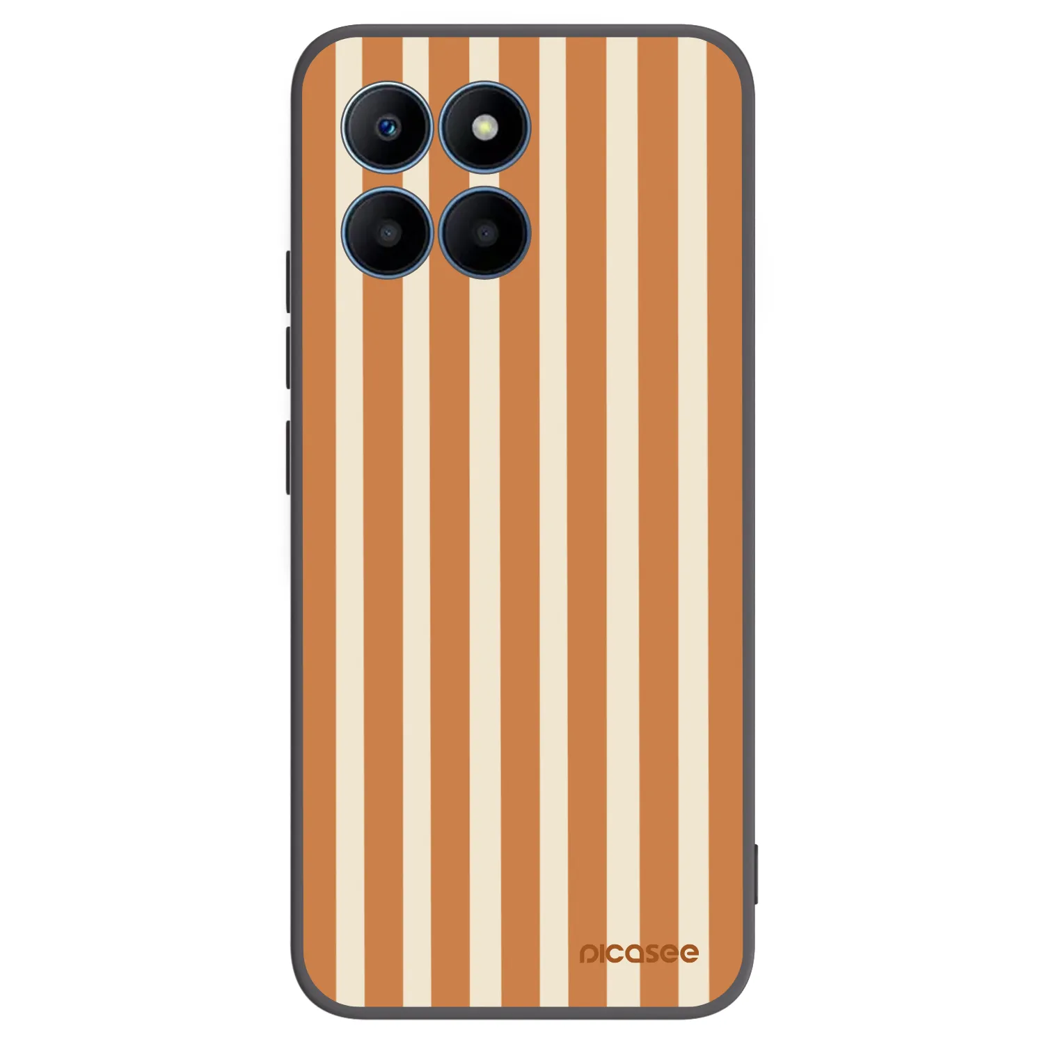 Picasee Μαύρη θήκη σιλικόνης για Honor 70 Lite - Orange lines