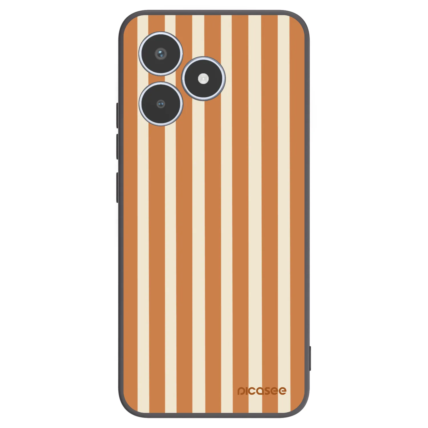 Picasee Μαύρη θήκη σιλικόνης για Realme C53 - Orange lines