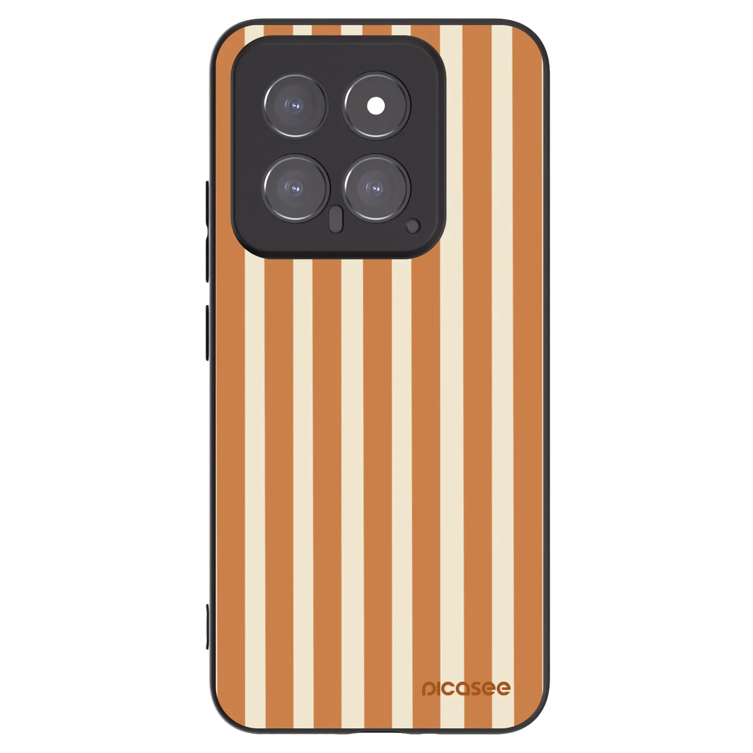 Picasee Μαύρη θήκη σιλικόνης για Xiaomi 14 - Orange lines