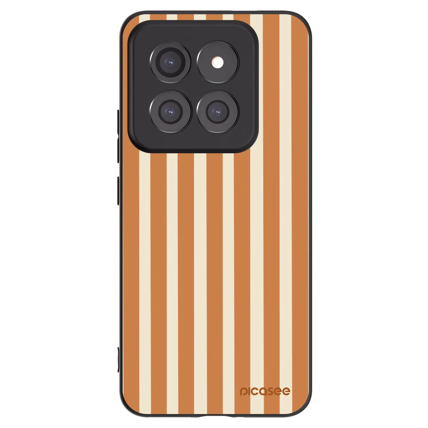 Picasee Μαύρη θήκη σιλικόνης για Xiaomi 14 Pro - Orange lines