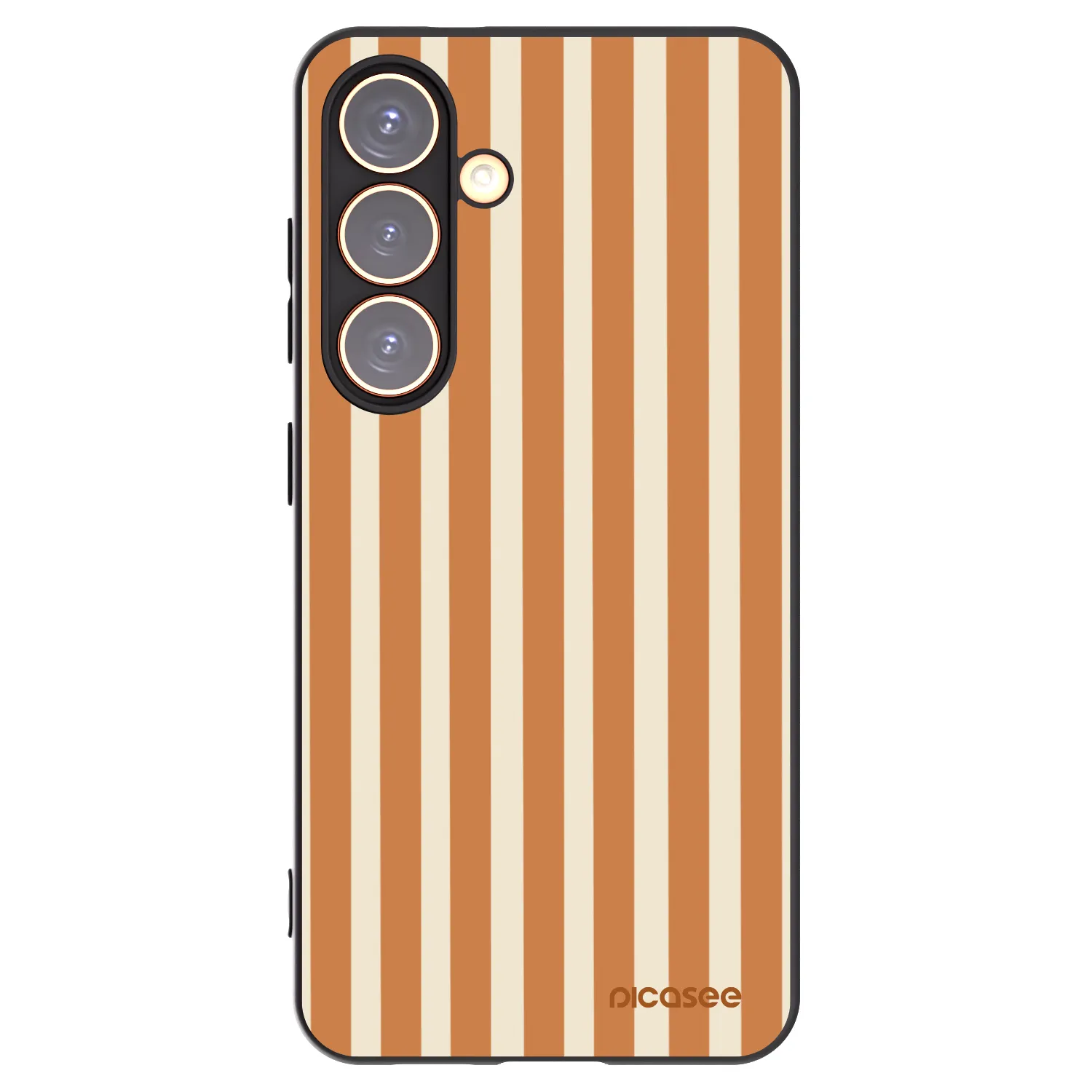 Picasee Μαύρη θήκη σιλικόνης για Samsung Galaxy S24 S921B 5G - Orange lines
