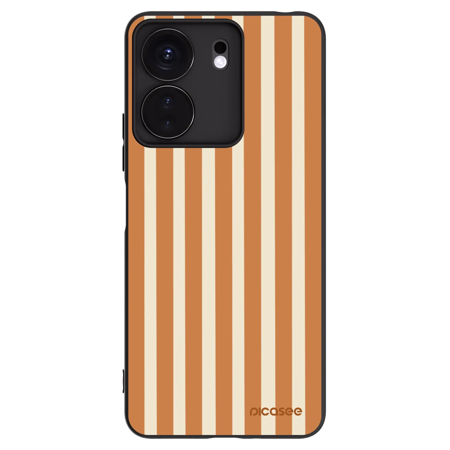 Picasee Μαύρη θήκη σιλικόνης για Xiaomi Redmi 13C 4G - Orange lines