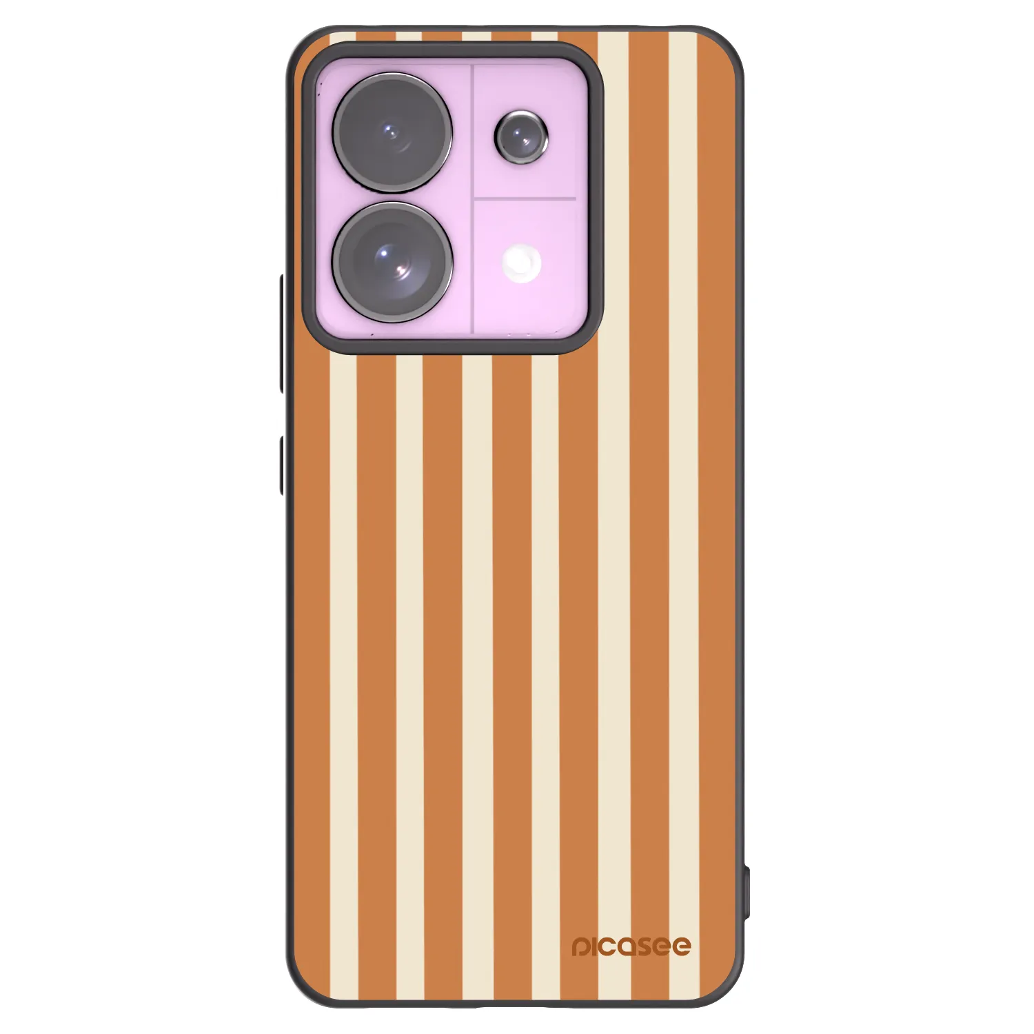 Picasee Μαύρη θήκη σιλικόνης για Xiaomi Redmi Note 13 Pro 5G - Orange lines