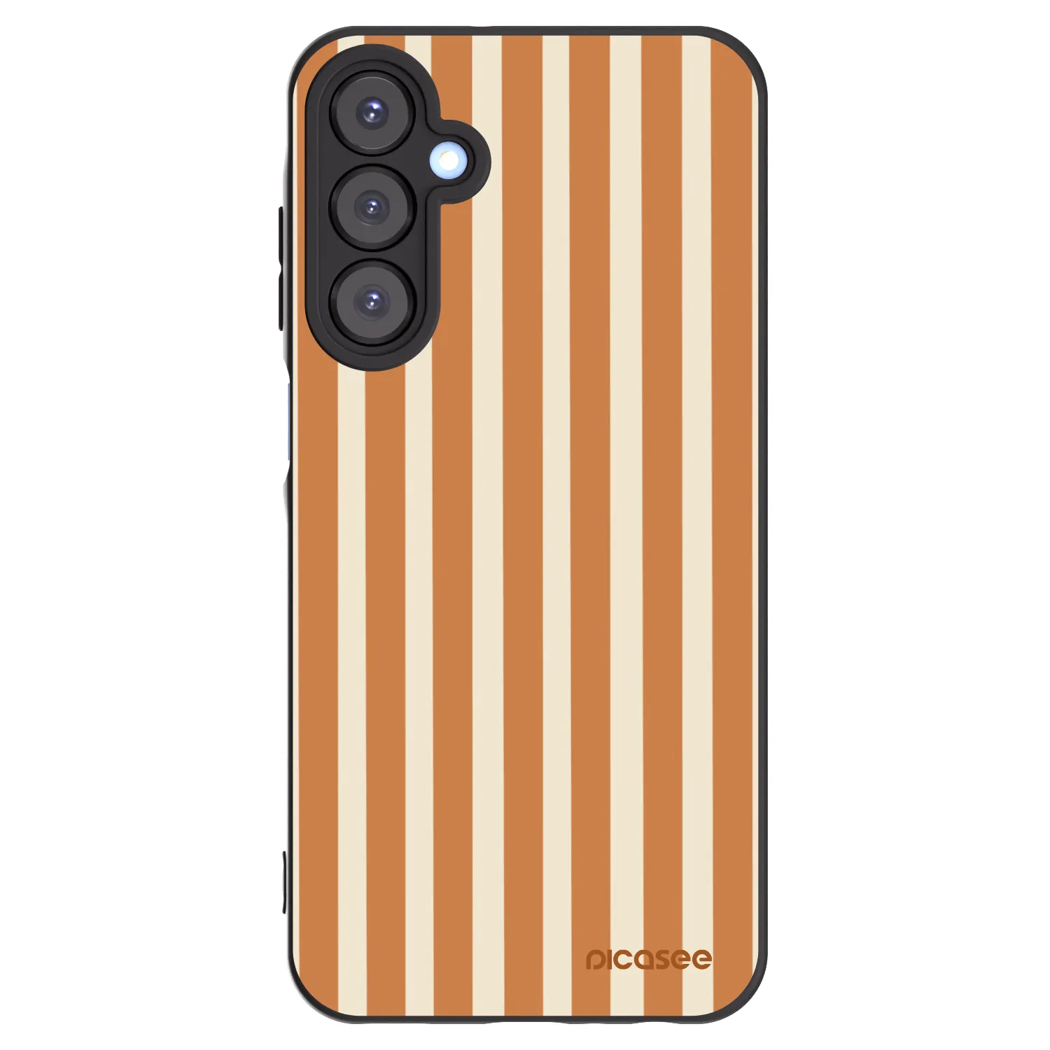 Picasee Μαύρη θήκη σιλικόνης για Samsung Galaxy A25 A256B 5G - Orange lines