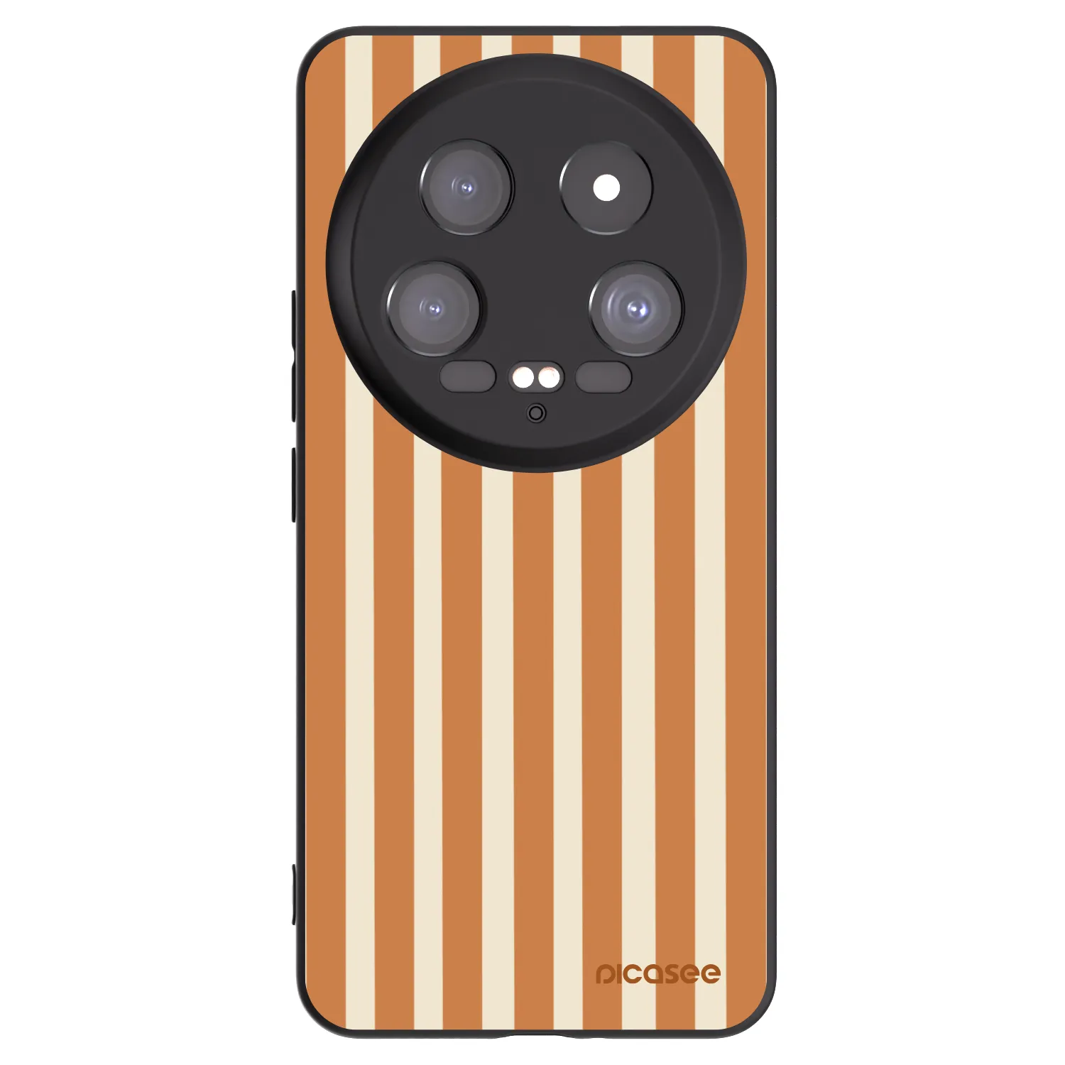 Picasee Μαύρη θήκη σιλικόνης για Xiaomi 14 Ultra - Orange lines