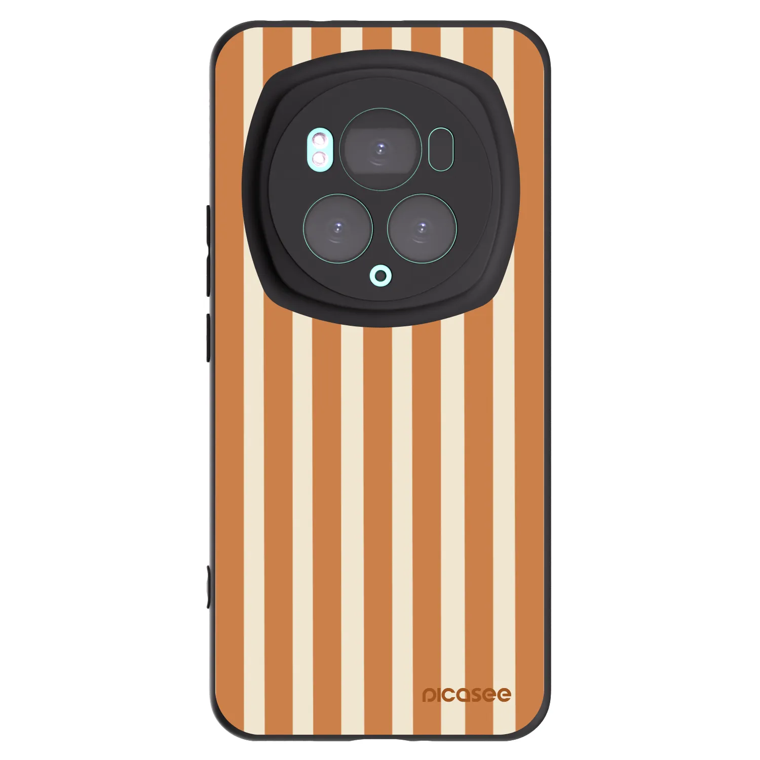 Picasee Μαύρη θήκη σιλικόνης για Honor Magic6 Pro - Orange lines