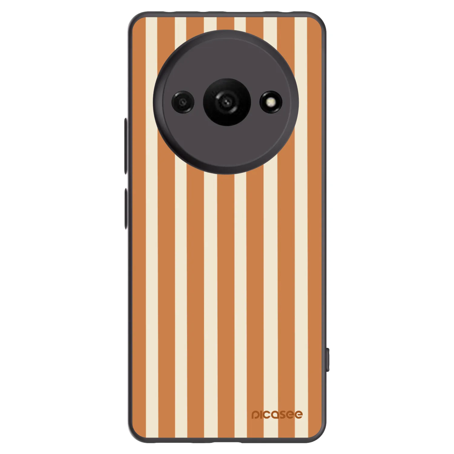 Picasee Μαύρη θήκη σιλικόνης για Xiaomi Redmi A3 - Orange lines