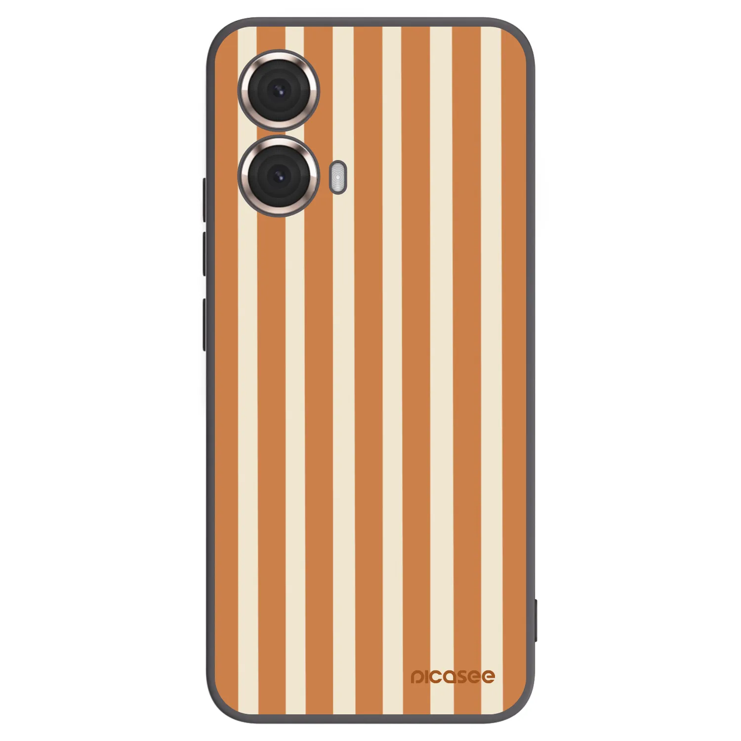 Picasee Μαύρη θήκη σιλικόνης για Motorola Moto G85 - Orange lines