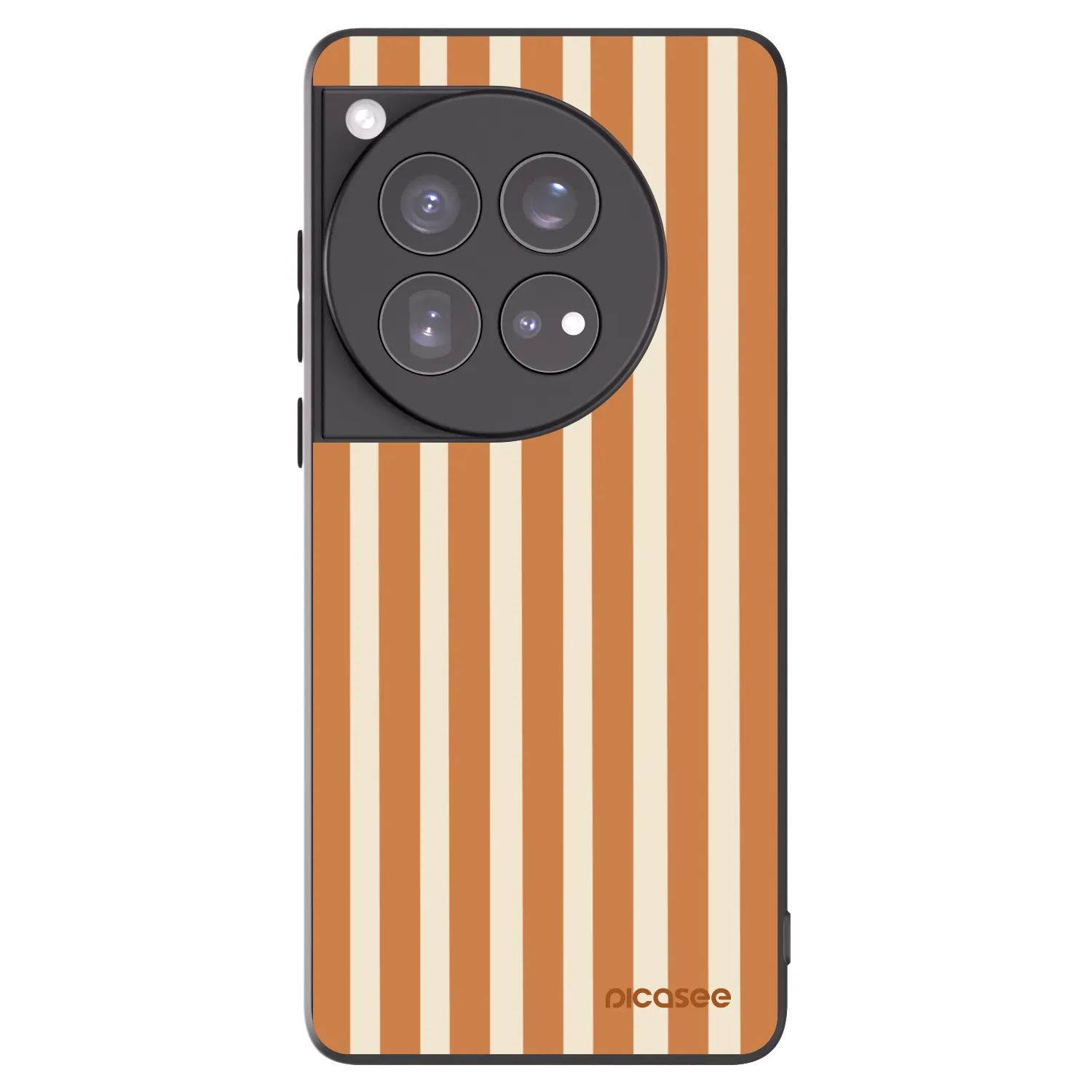Picasee Μαύρη θήκη σιλικόνης για OnePlus 12 5G - Orange lines