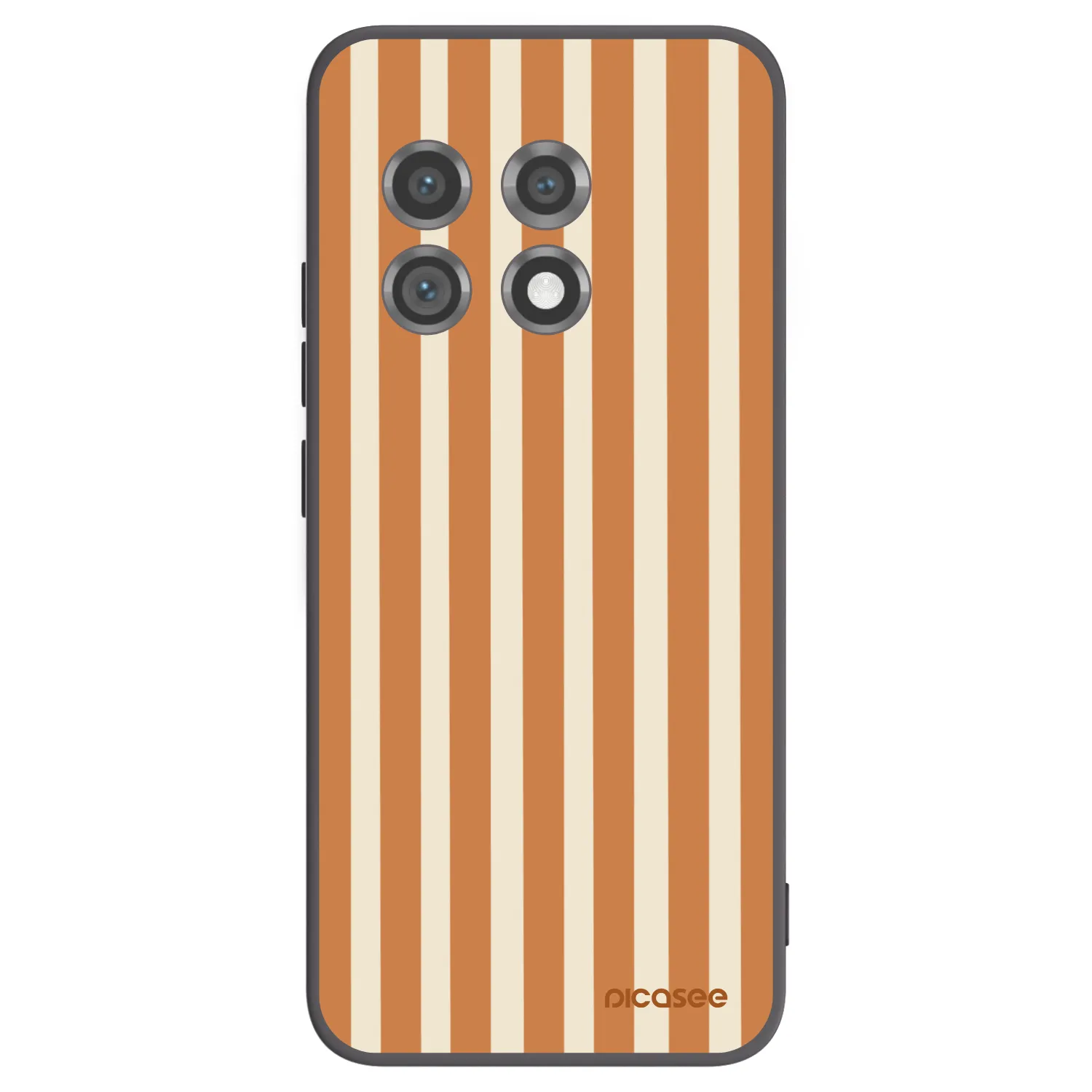 Picasee Μαύρη θήκη σιλικόνης για OnePlus 11 5G - Orange lines