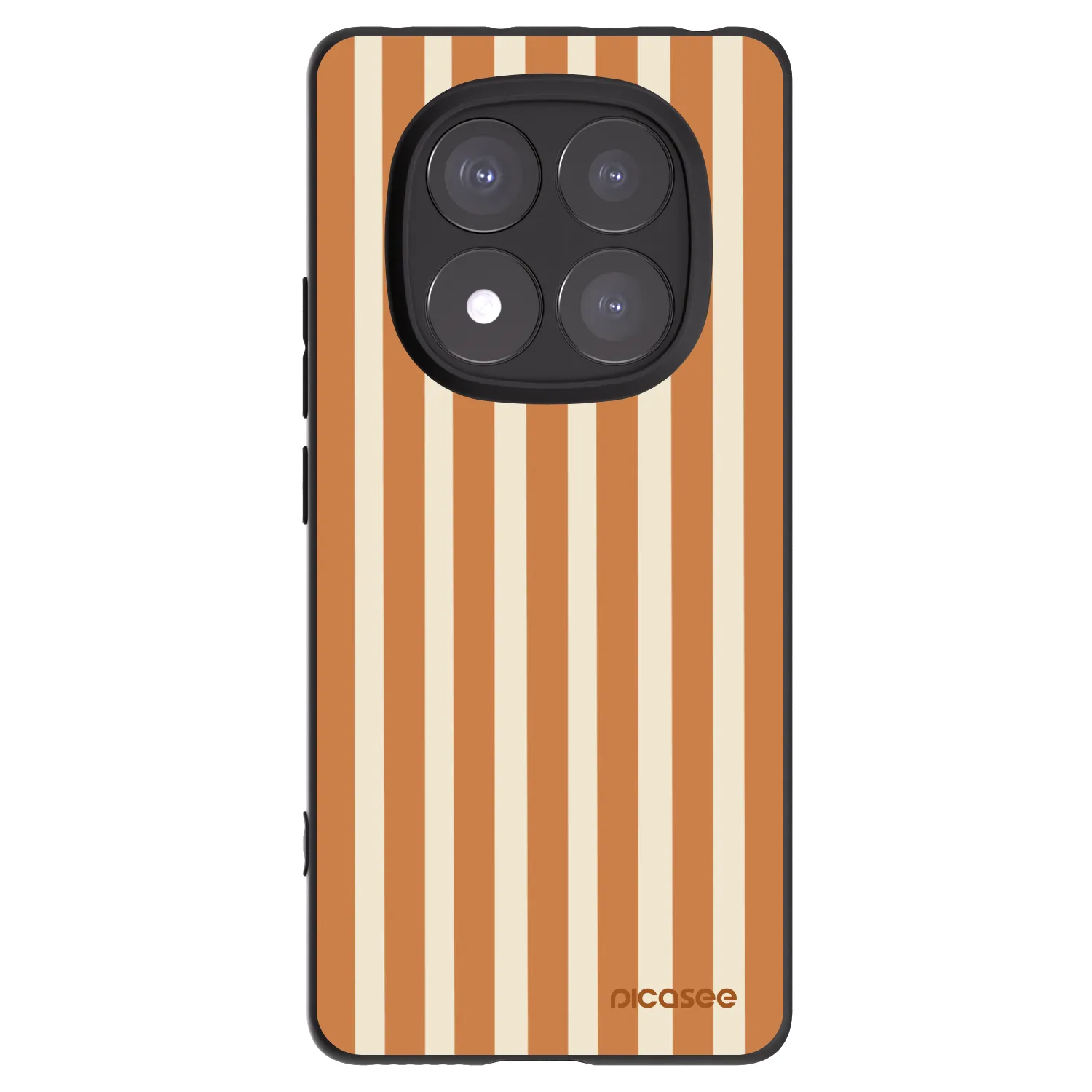 Picasee Μαύρη θήκη σιλικόνης για Xiaomi Redmi Note 14 Pro 5G - Orange lines