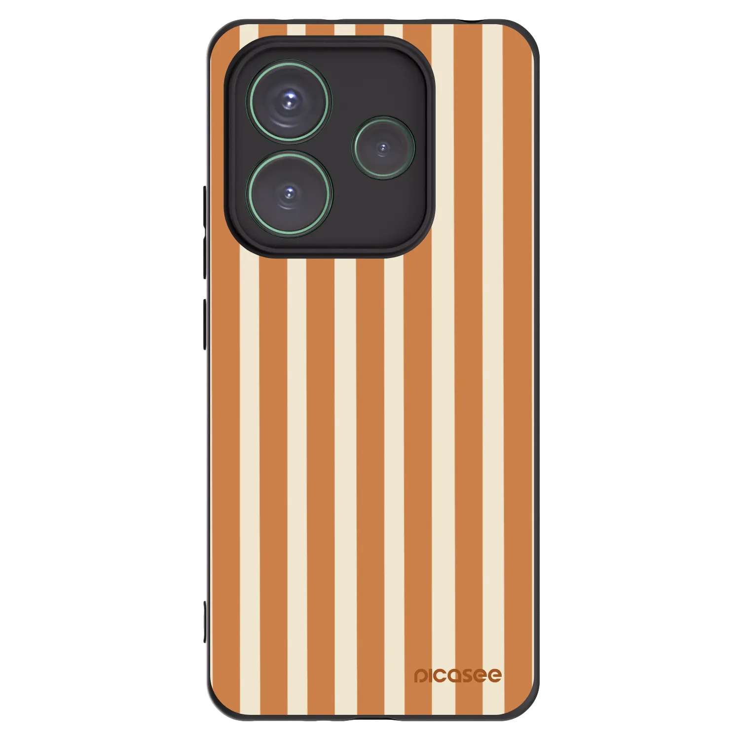 Picasee Μαύρη θήκη σιλικόνης για Xiaomi Redmi Note 14 5G - Orange lines