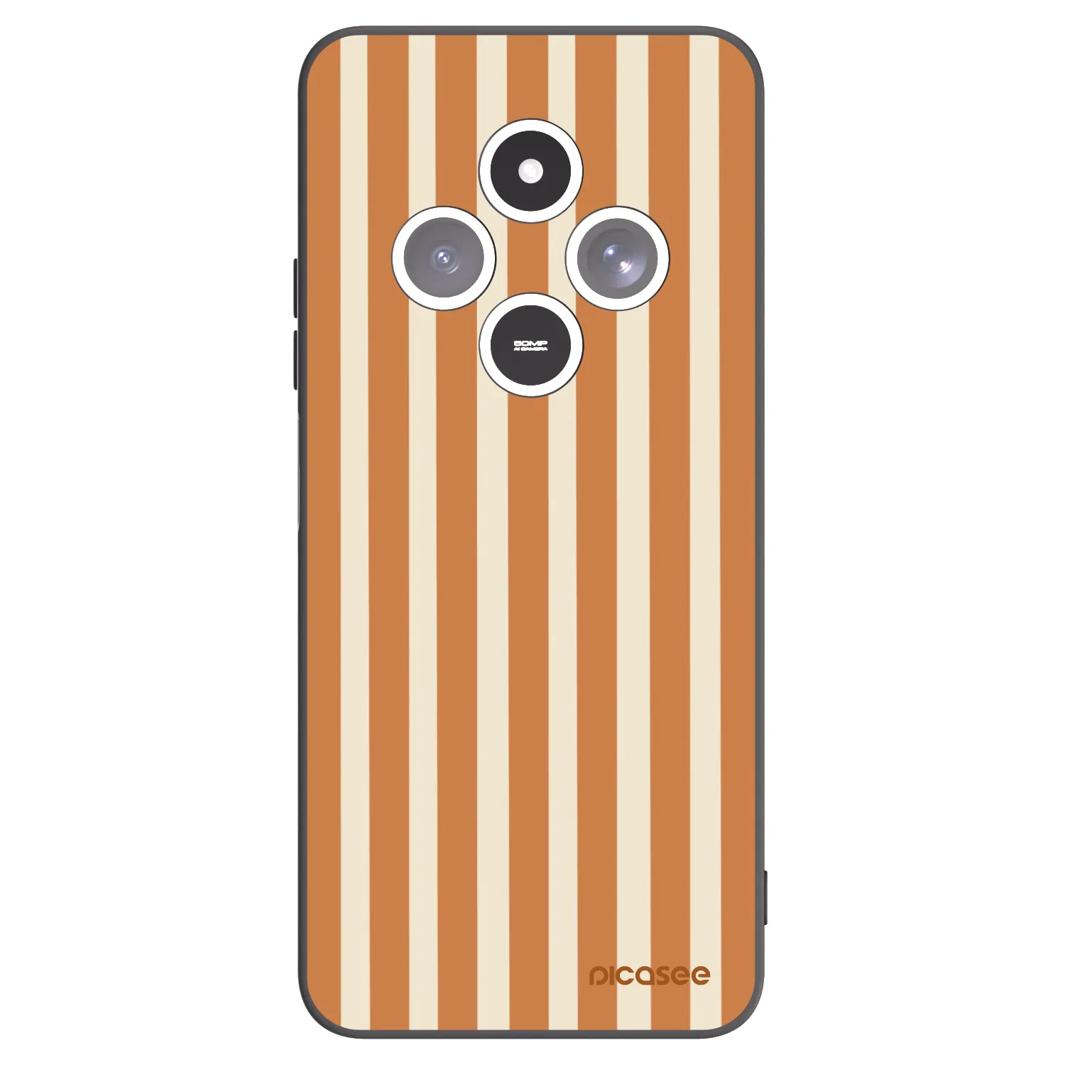 Picasee Μαύρη θήκη σιλικόνης για Xiaomi Redmi 14C - Orange lines