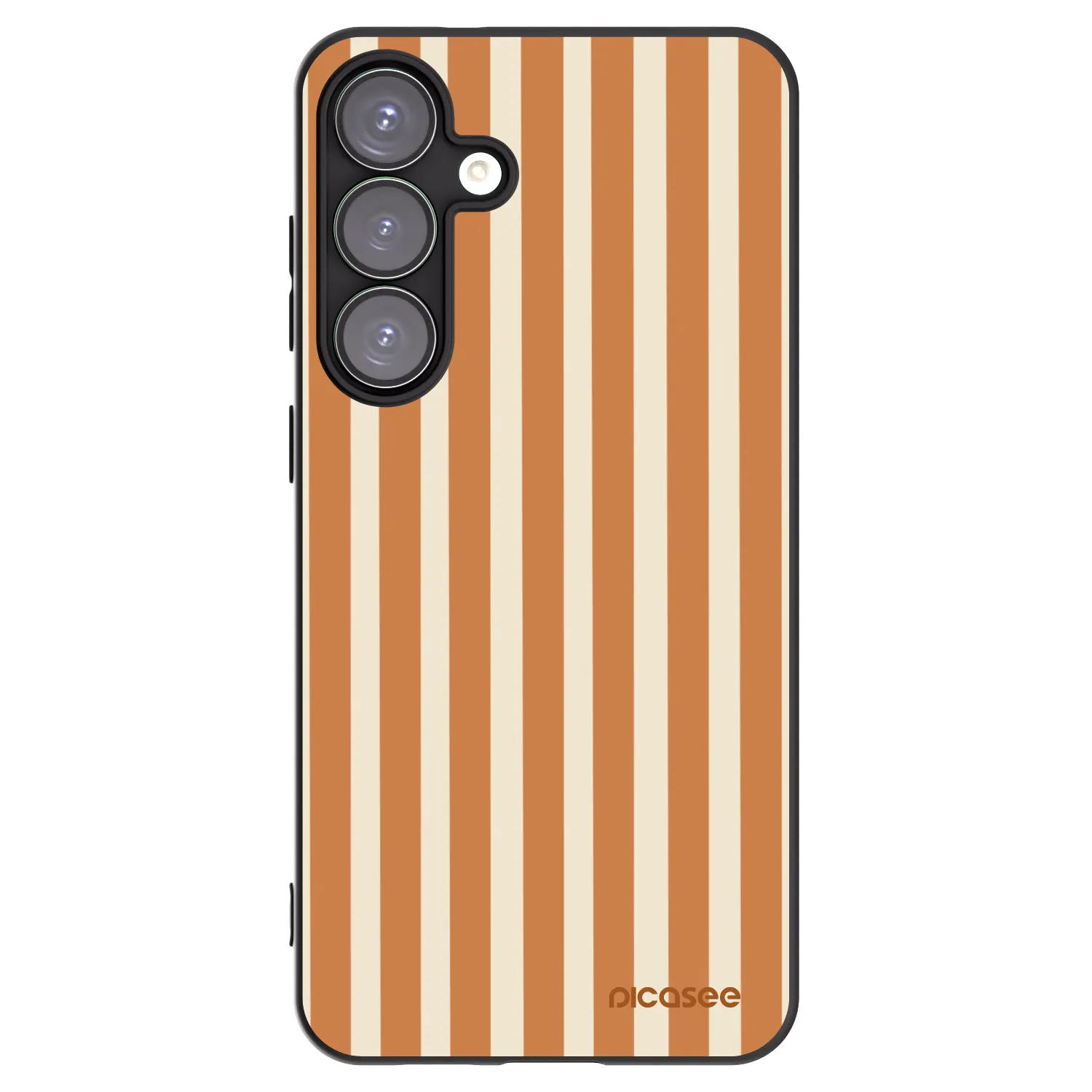 Picasee Μαύρη θήκη σιλικόνης για Samsung Galaxy S25+ 5G - Orange lines