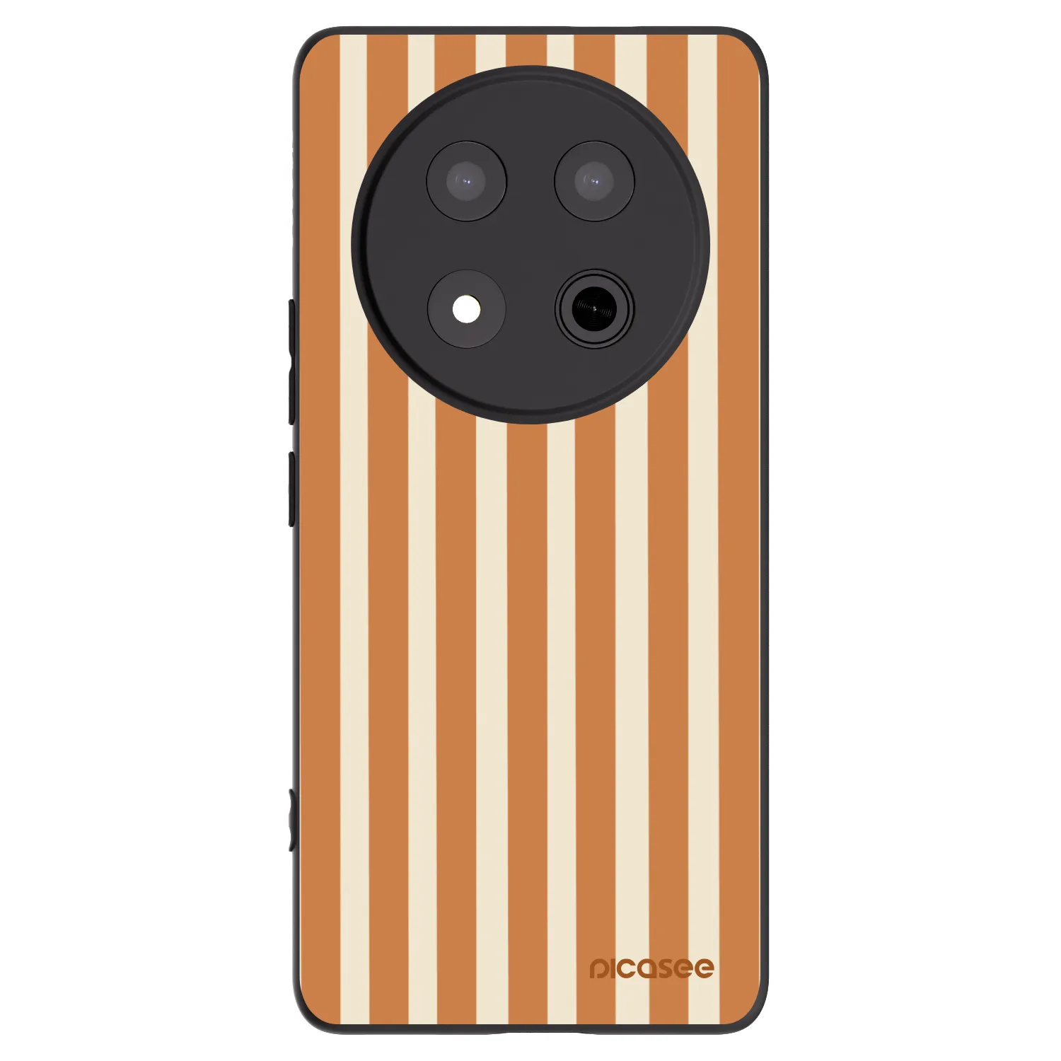 Picasee Μαύρη θήκη σιλικόνης για Honor Magic7 Lite 5G - Orange lines