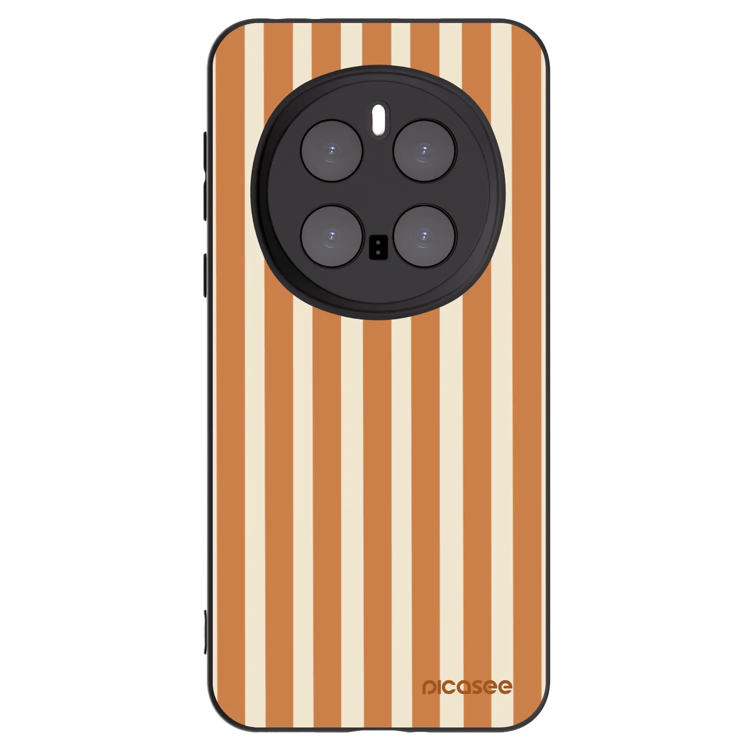 Picasee Μαύρη θήκη σιλικόνης για Honor Magic7 Pro 5G - Orange lines