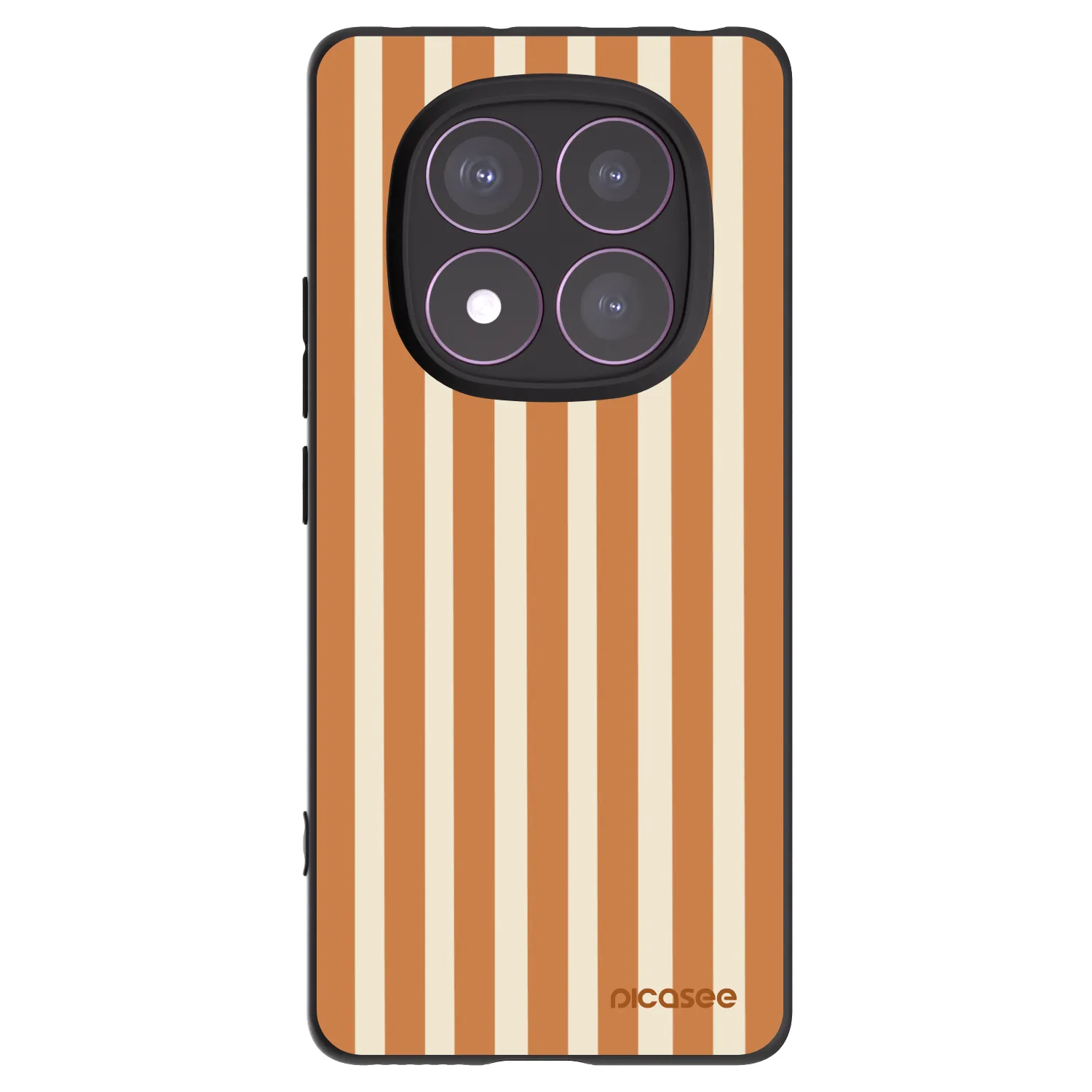 Picasee Μαύρη θήκη σιλικόνης για Xiaomi Redmi Note 14 Pro 4G - Orange lines