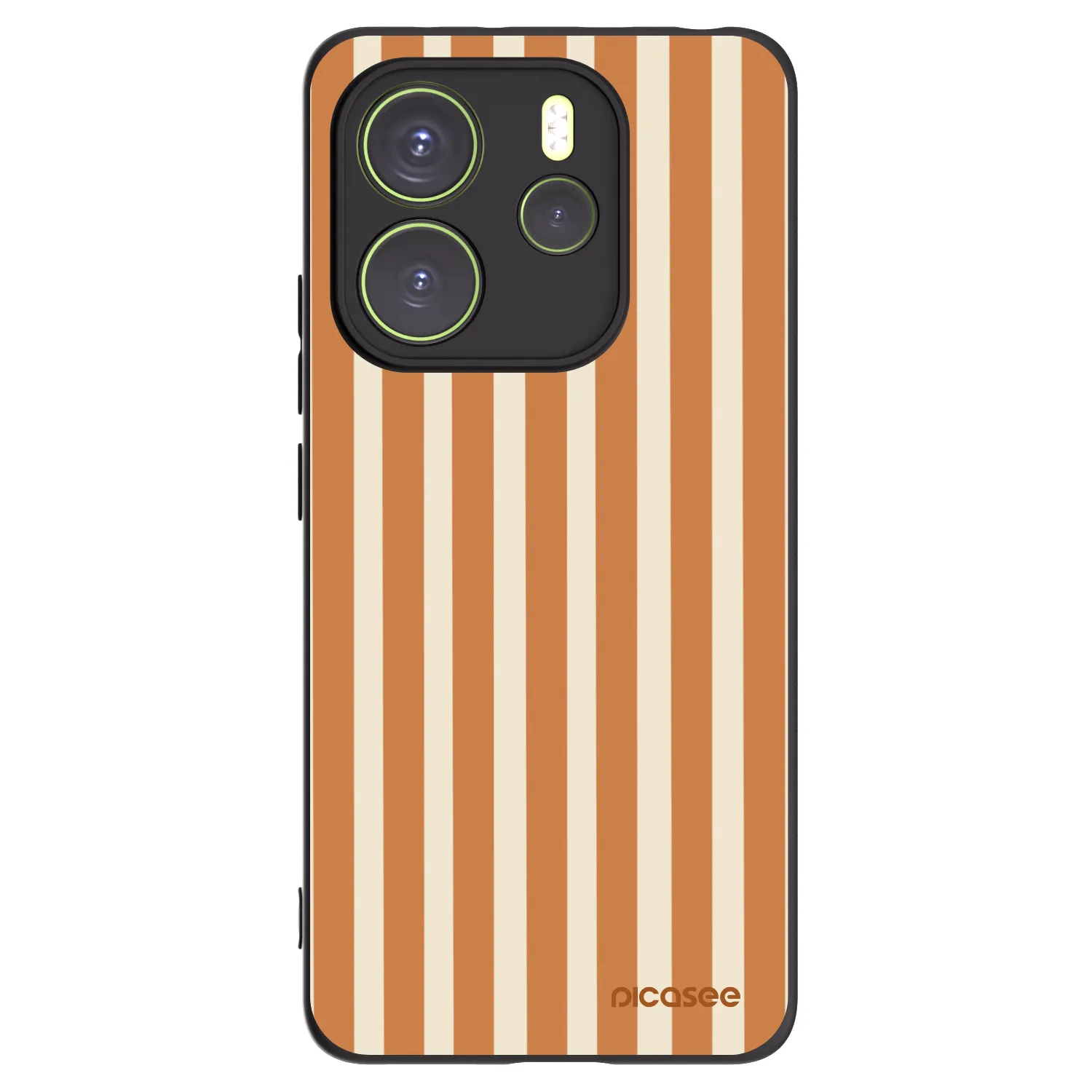 Picasee Μαύρη θήκη σιλικόνης για Xiaomi Redmi Note 14 4G - Orange lines