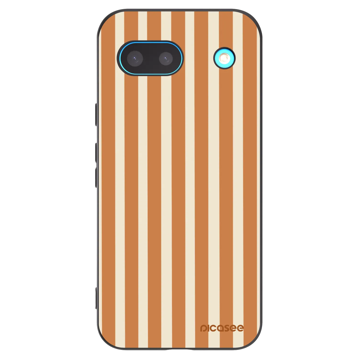 Picasee Μαύρη θήκη σιλικόνης για Google Pixel 8a - Orange lines