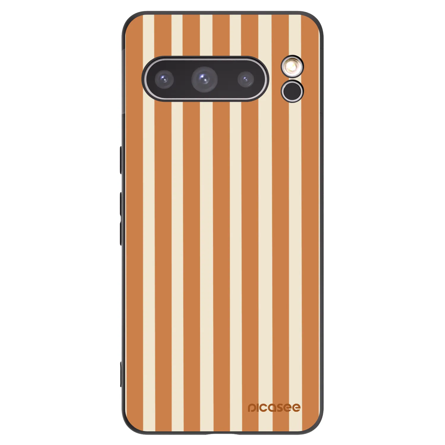 Picasee Μαύρη θήκη σιλικόνης για Google Pixel 8 Pro - Orange lines