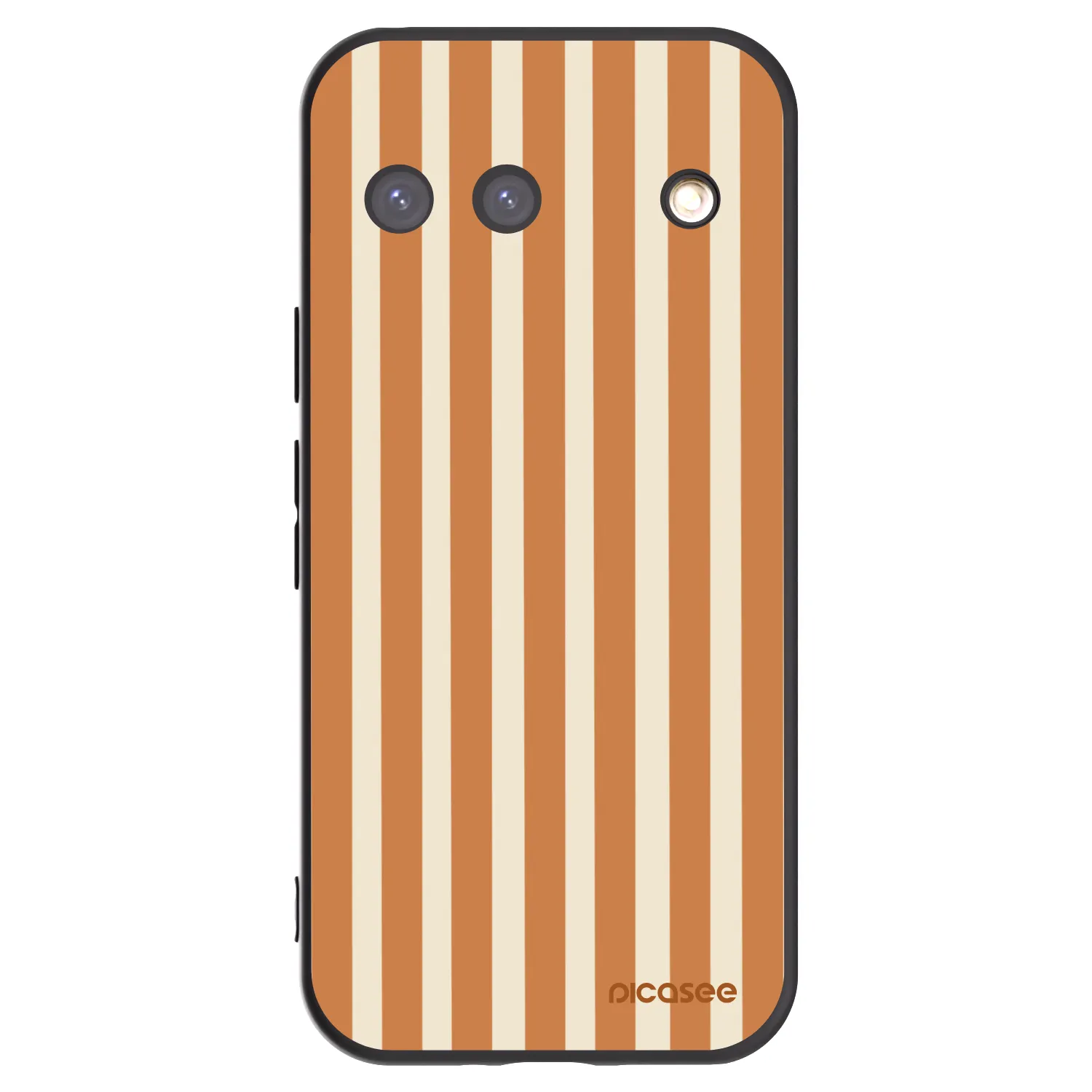 Picasee Μαύρη θήκη σιλικόνης για Google Pixel 9 - Orange lines