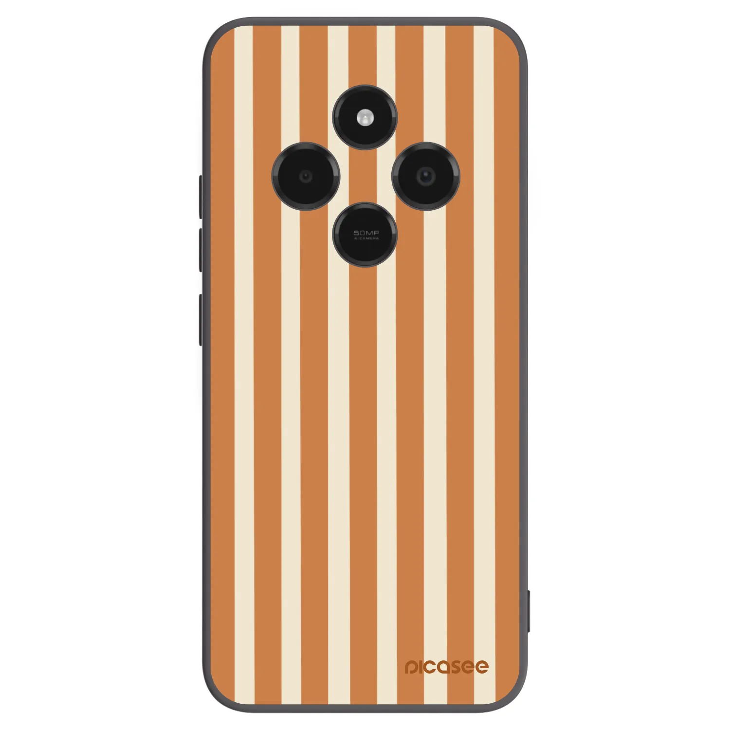 Picasee Μαύρη θήκη σιλικόνης για Xiaomi Poco C75 - Orange lines