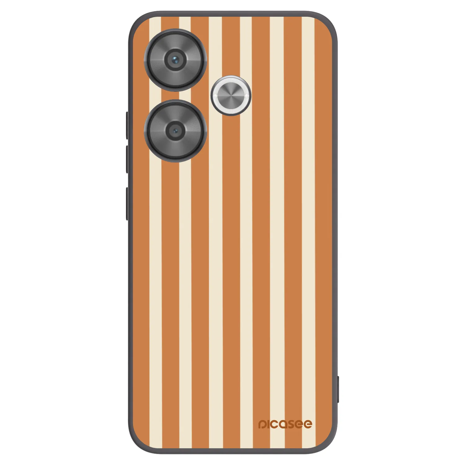 Picasee Μαύρη θήκη σιλικόνης για Xiaomi Poco F6 - Orange lines