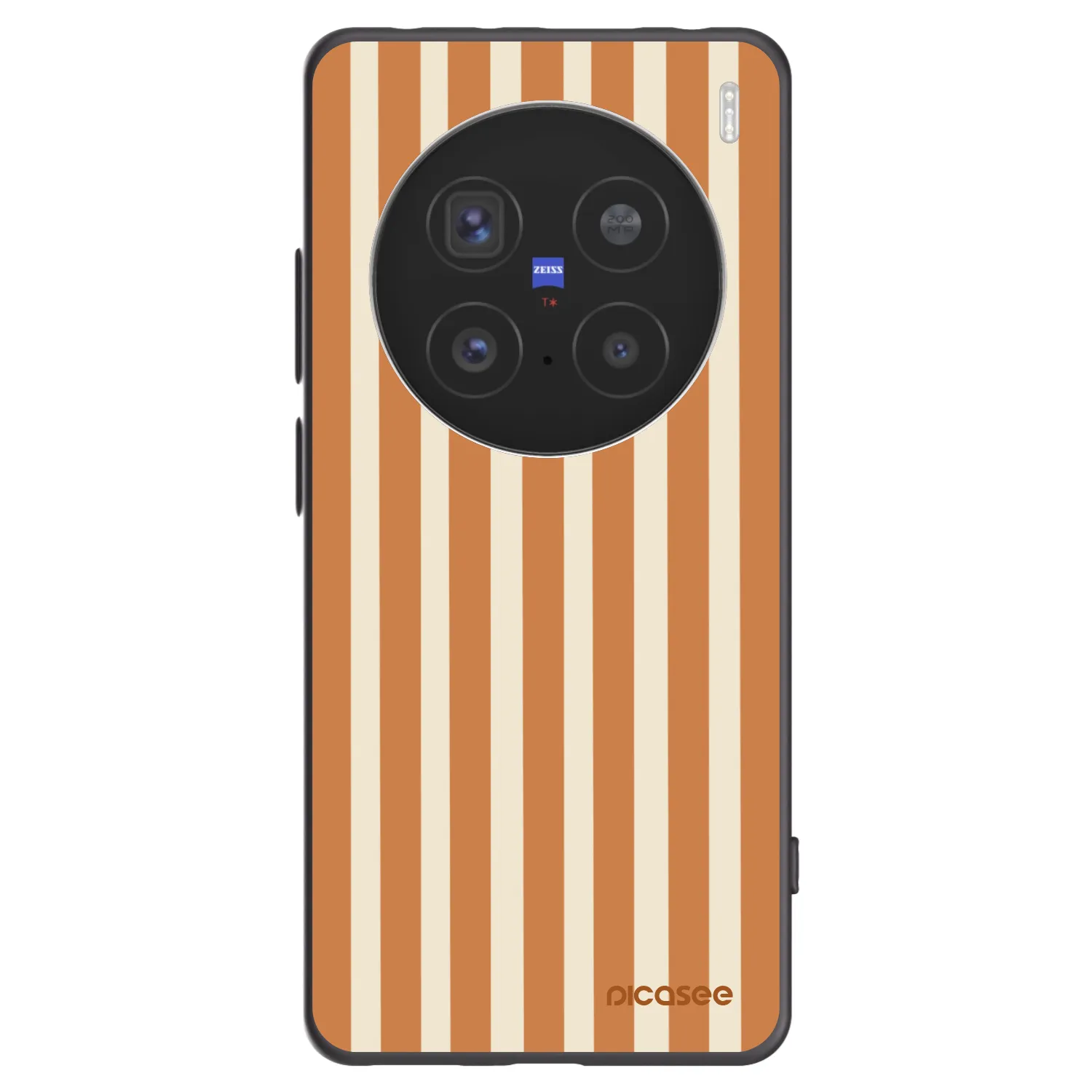 Picasee Μαύρη θήκη σιλικόνης για Vivo X200 Pro - Orange lines