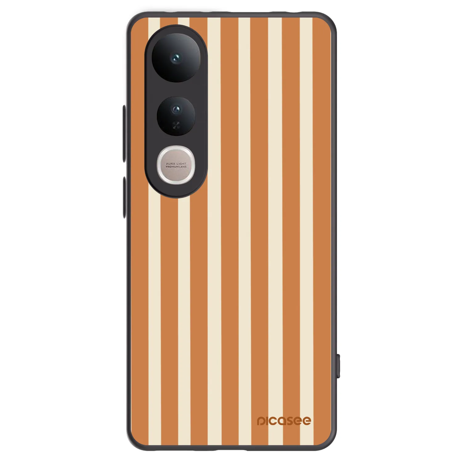 Picasee Μαύρη θήκη σιλικόνης για Vivo V50 Lite 5G - Orange lines