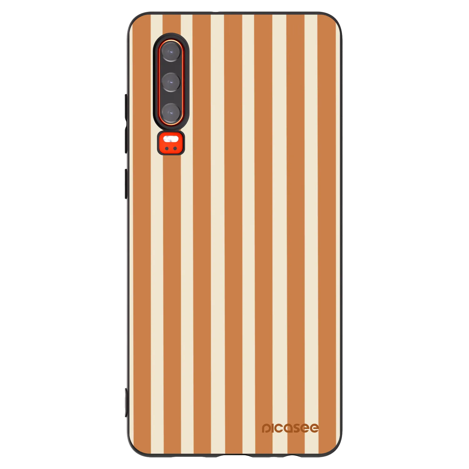 Picasee Μαύρη θήκη σιλικόνης για Huawei P30 - Orange lines